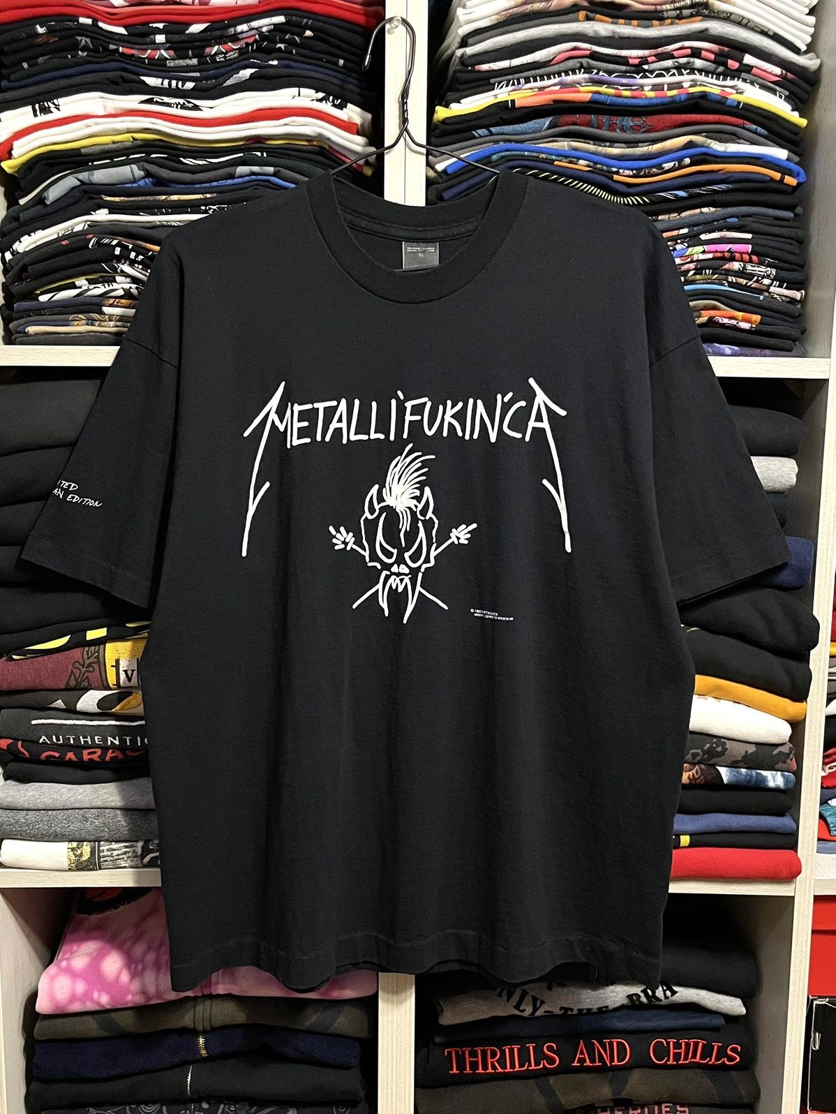 Band Tees Vintage 1993 Metallica Metallifukinca Metal Band T-Shirt 90s Size US XL / EU 56 / 4 - 11 Thumbnail