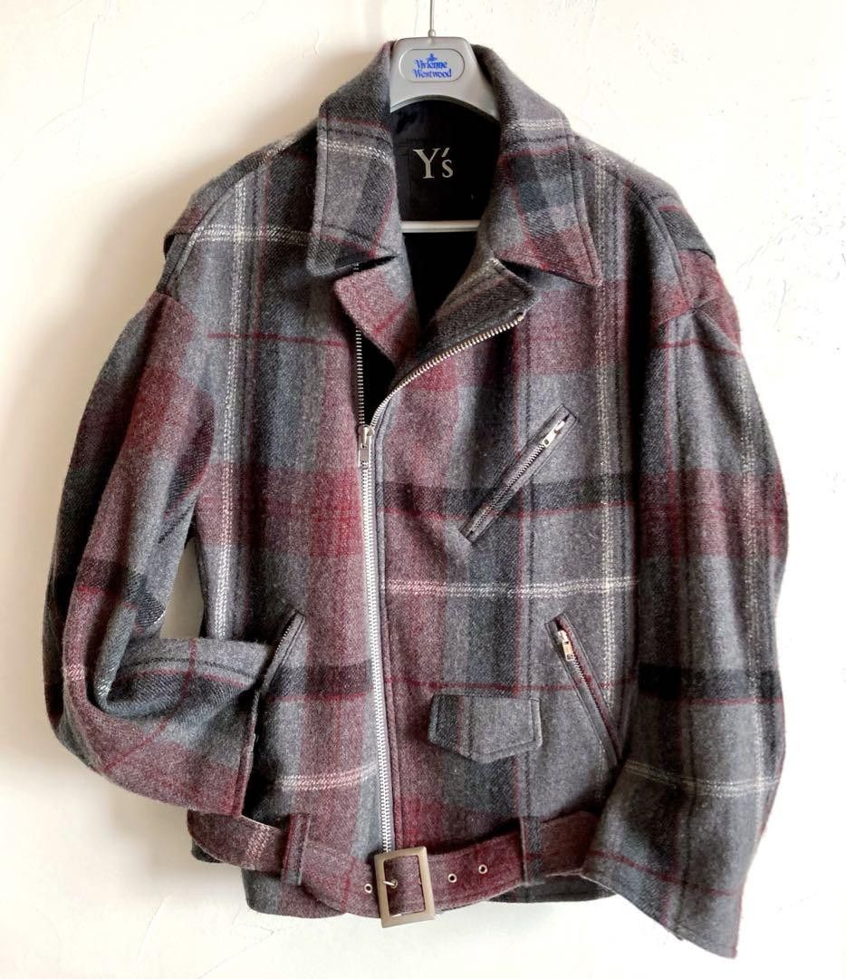 Yohji Yamamoto Y's yohji yamamoto wool check riders jacket Size US S / EU 44-46 / 1 - 1 Thumbnail