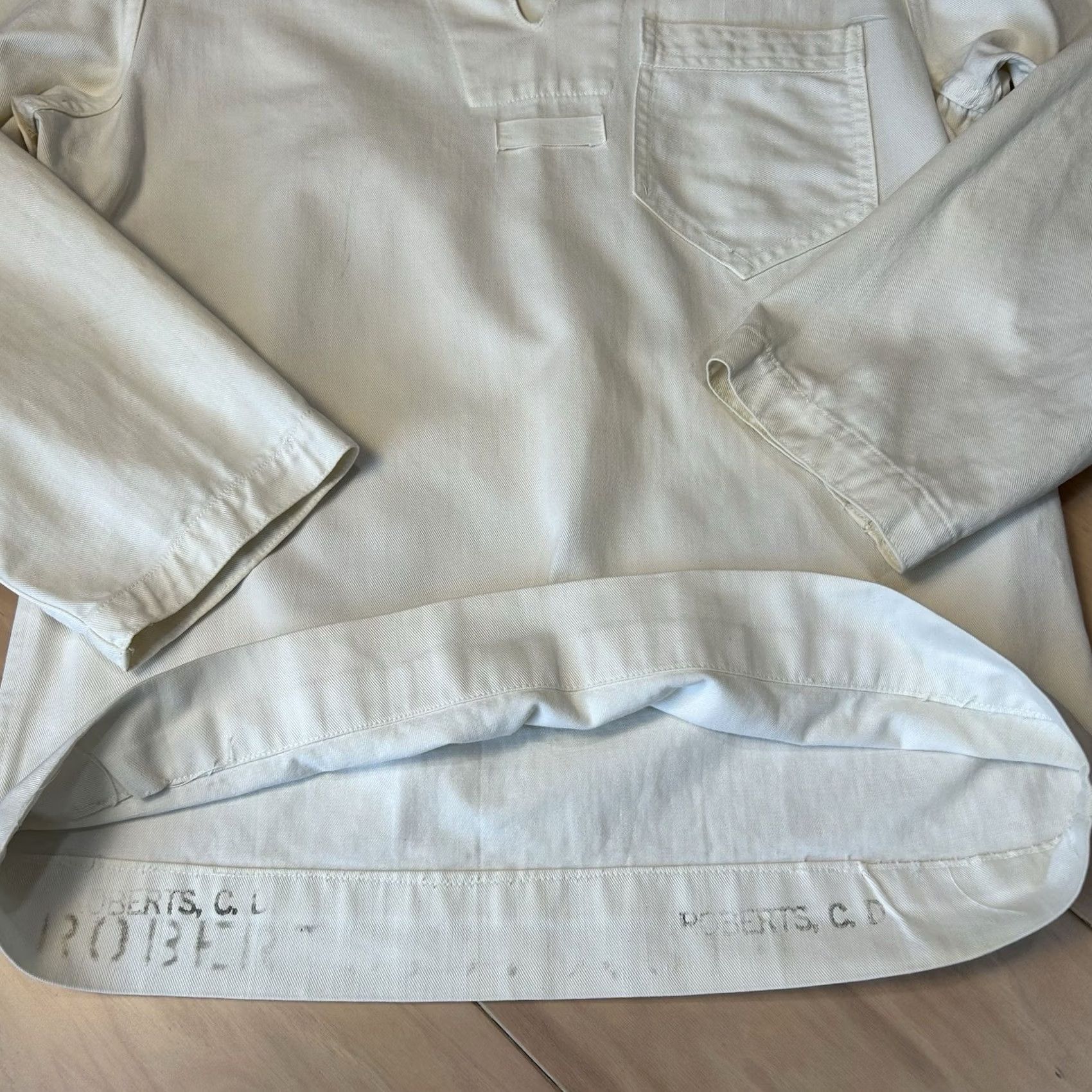 Vintage VINTAGE US Navy Sailor Shirt Men’s Small White Long Sleeve Size US S / EU 44-46 / 1 - 3 Thumbnail