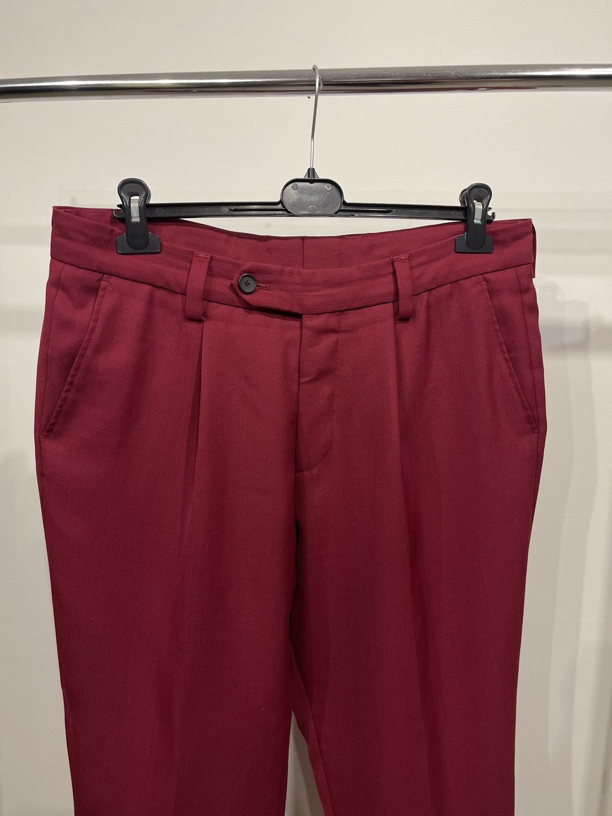 Hugo Boss HUGO BOSS Porte Fashion Fit Trousers Pants Burgundy Wool Size US 36 / EU 52 - 2 Thumbnail