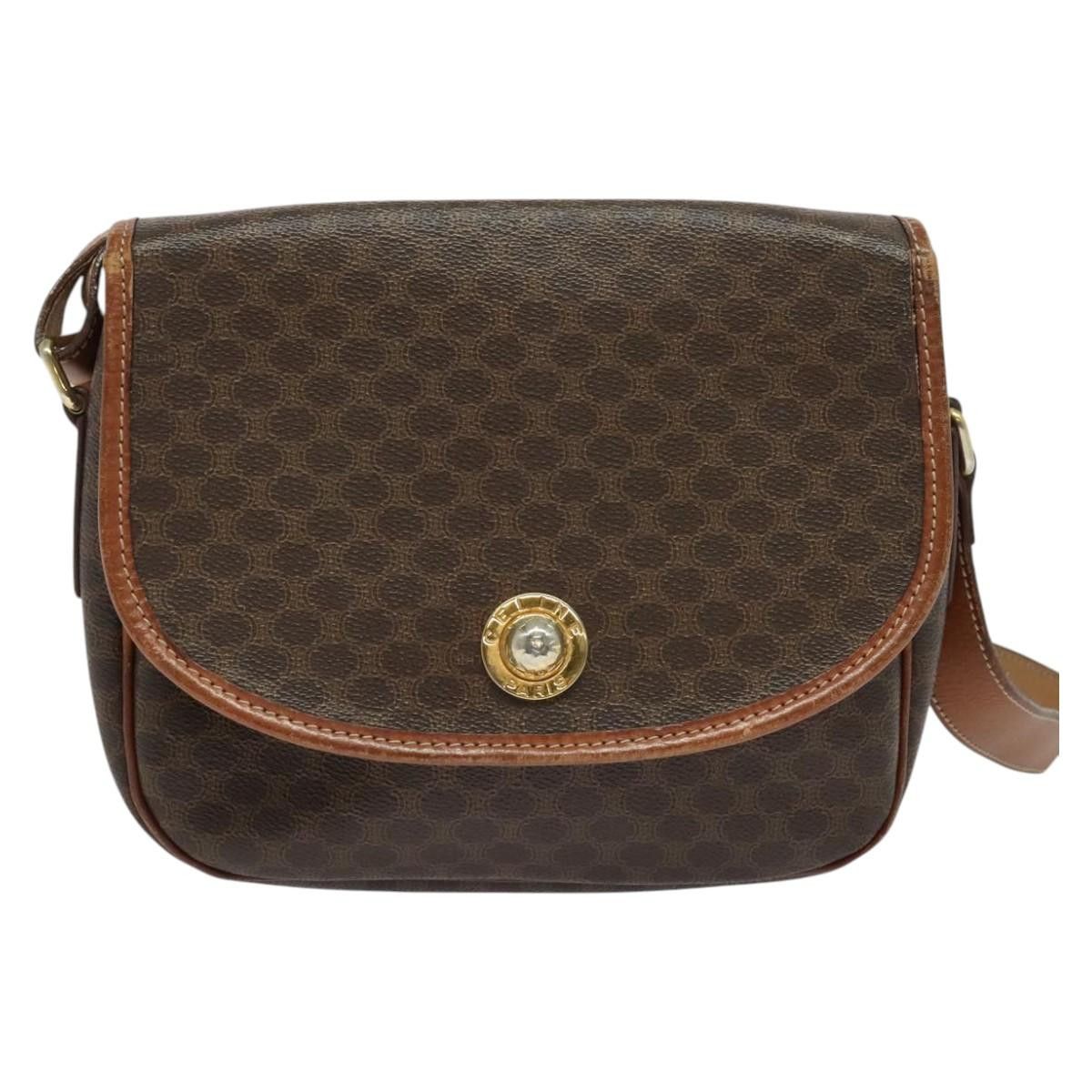Celine CELINE Macadam Canvas Shoulder Bag Pvc Leather Brown Gold Size ONE SIZE - 2 Thumbnail