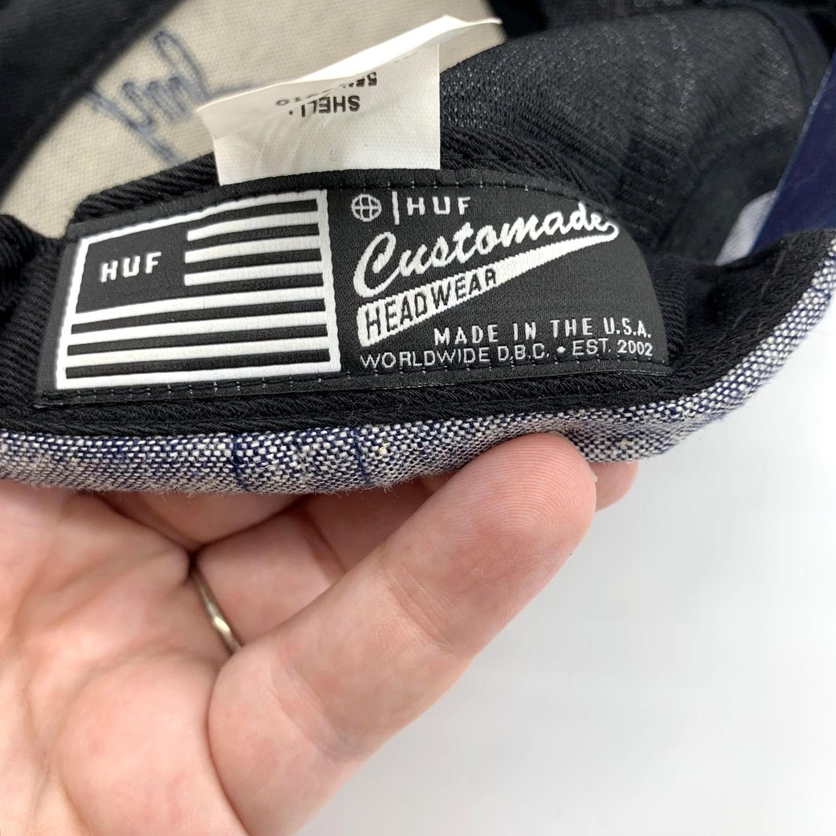Huf HUF Hat Cap Snap Back Mens Blue Twill Linen Blend Baseball Logo One Size Size ONE SIZE - 6 Thumbnail