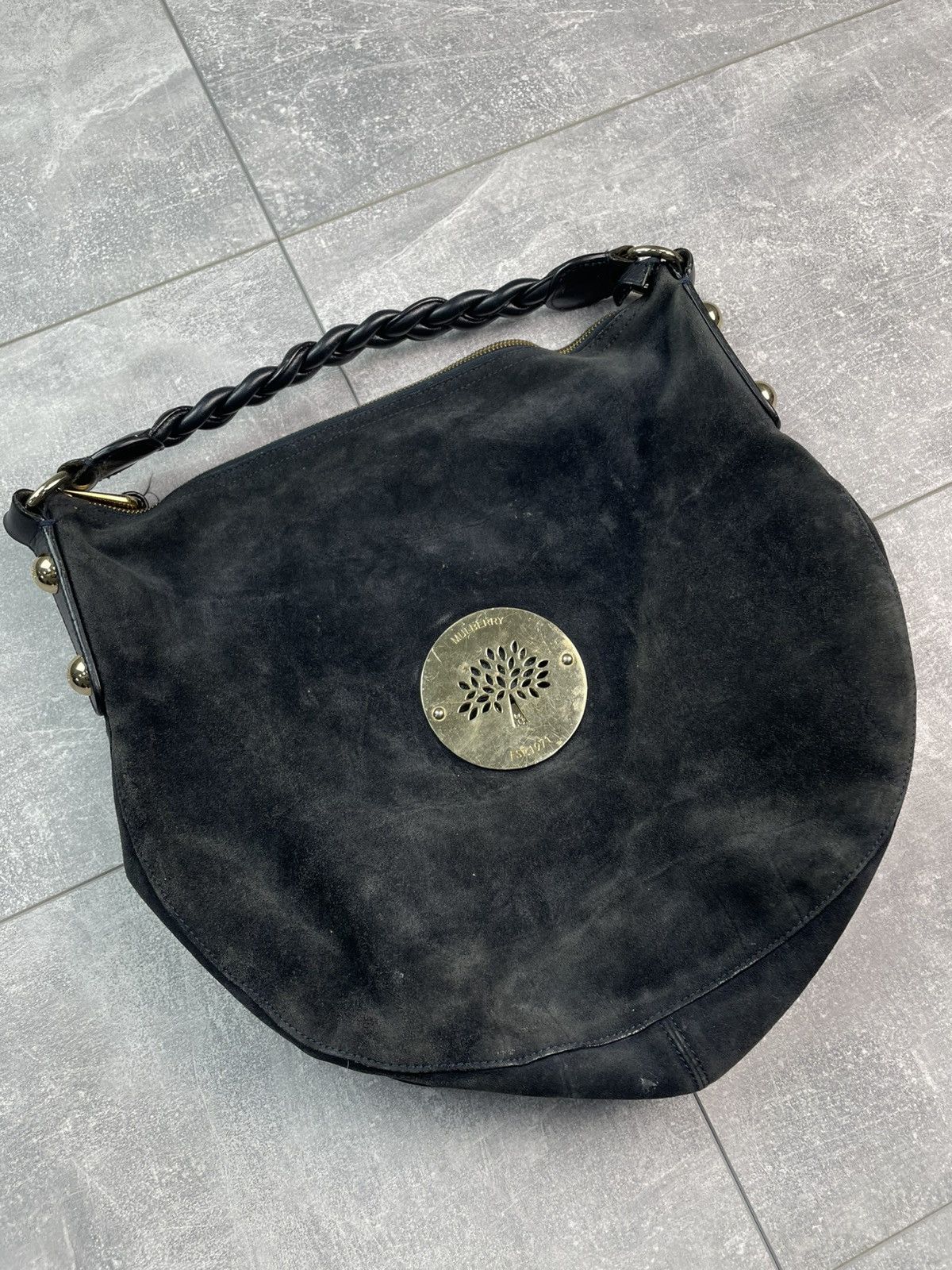 Mulberry Mulberry Daria Hobo Suede Leather Sling Handbag Black Size ONE SIZE - 2 Thumbnail