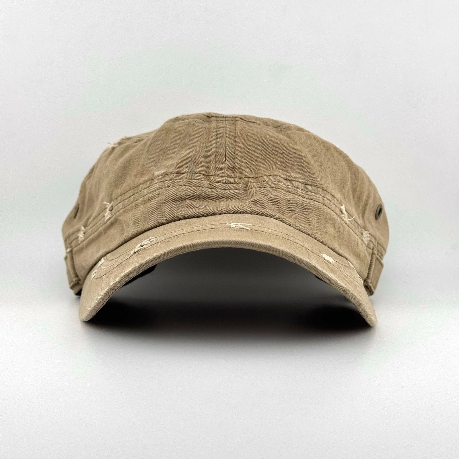 Japanese Brand Y2K Blank Distressed Military Work Hat VTG Patrol Cadet Cap Size ONE SIZE - 1 Thumbnail