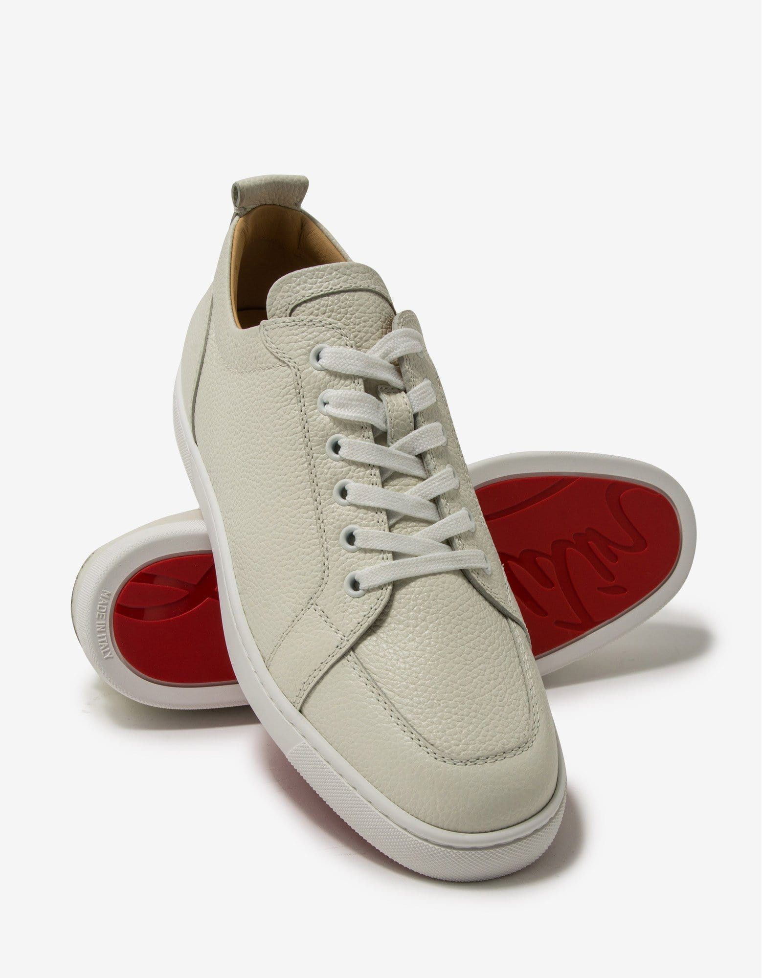 Christian Louboutin Rantulow Latte Grain Leather Trainers Size US 8 / EU 41 - 5 Thumbnail
