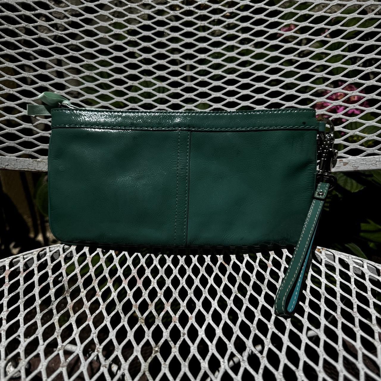 Coach Large Green Coach Patent Leather Wristlet Size ONE SIZE - 2 Thumbnail