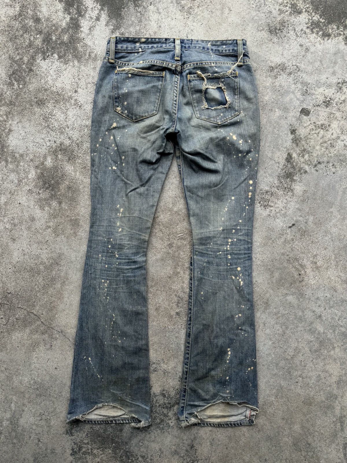 Paper Denim & Cloth Vintage flared bootcut acid wash distressed jeans Size 26" / US 2 / IT 38 - 7 Thumbnail