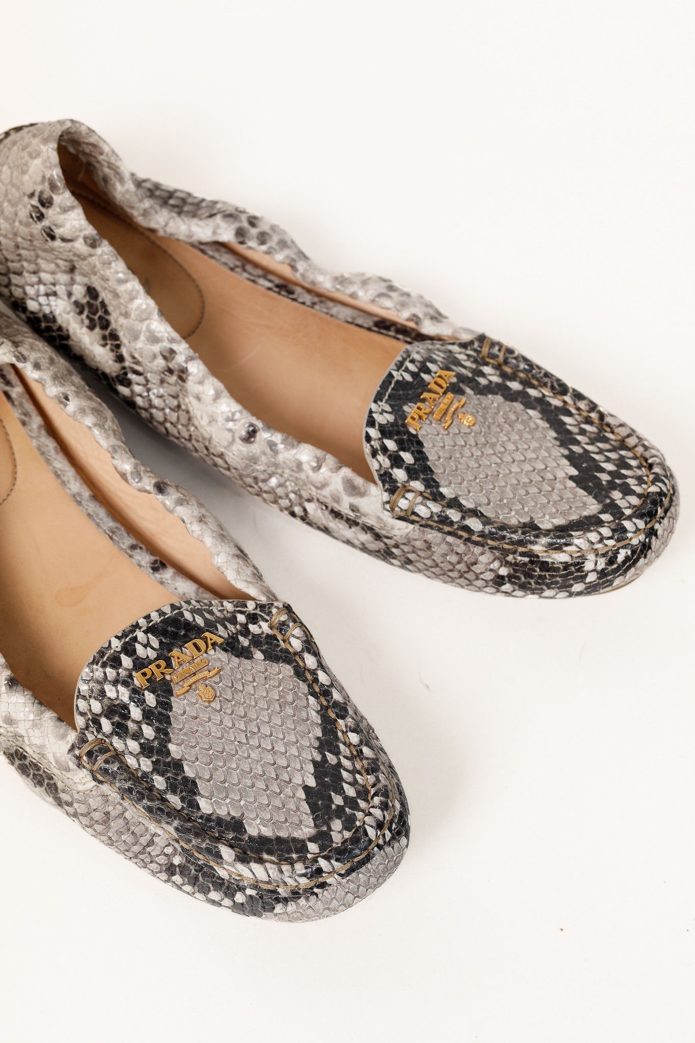 Prada Prada Reptile Embossed Driving-Style Leather Loafer Size US 9 / IT 39 - 7 Thumbnail
