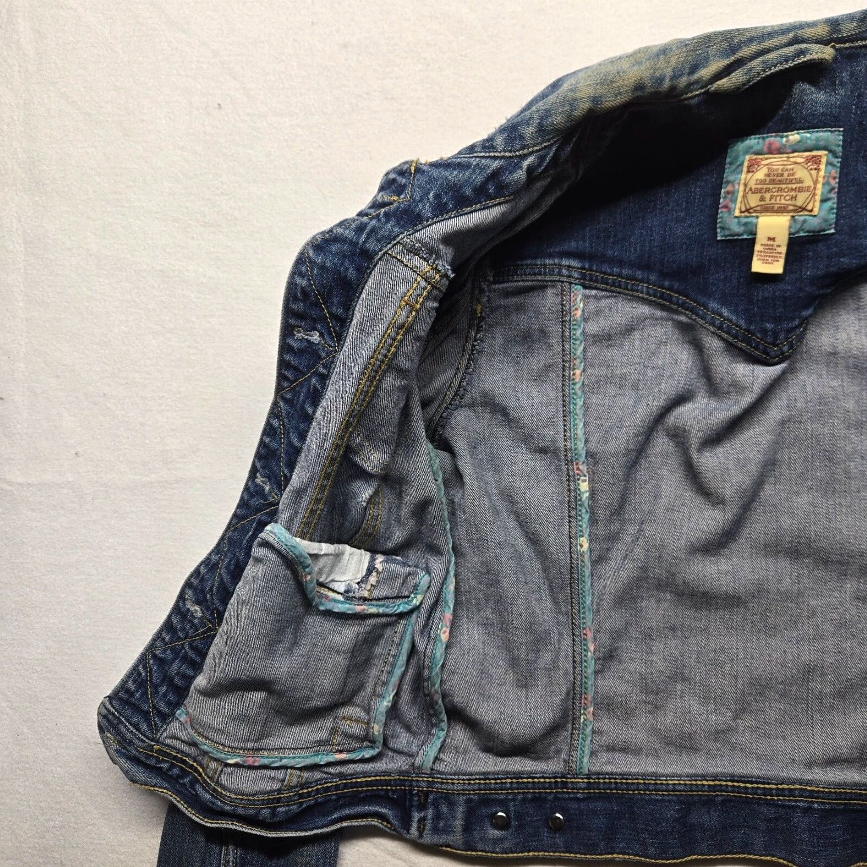Abercrombie & Fitch Abercrombie Denim Jacket Womens Medium Blue Size 32" / US 10 / IT 46 - 3 Thumbnail