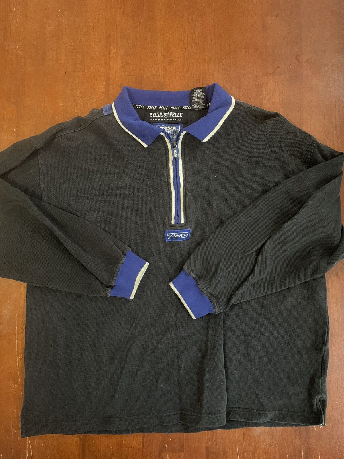 Pelle Pelle 90s Marc Buchanan Pelle Pelle 1/4 Zip Polo Shirt - Size 2XL Size US XXL / EU 58 / 5 - 1 Thumbnail