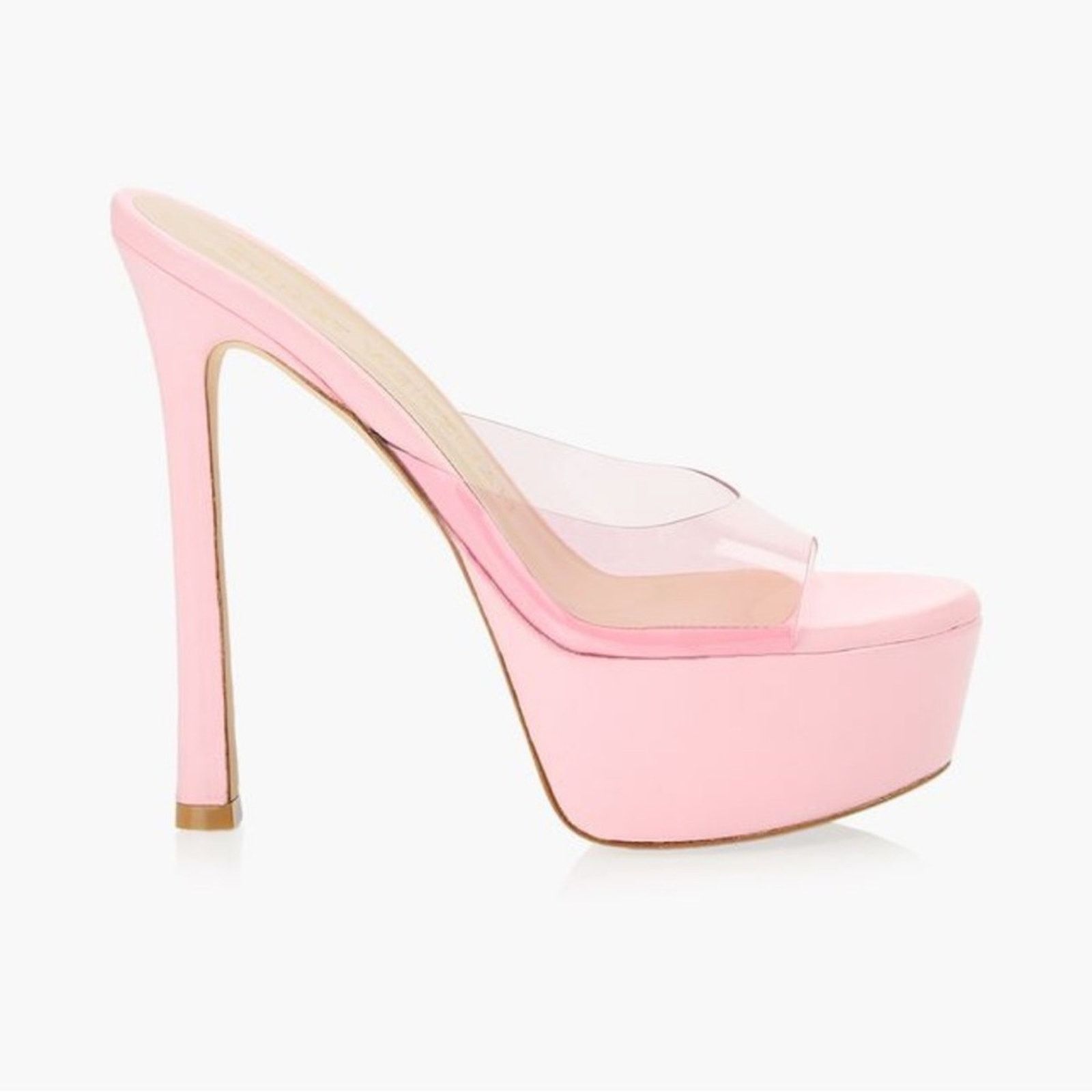 Stuart Weitzman STUART WEITZMAN TIA HOLLYWOOD PVC top pink leather Size US 9 / IT 39 - 1 Thumbnail
