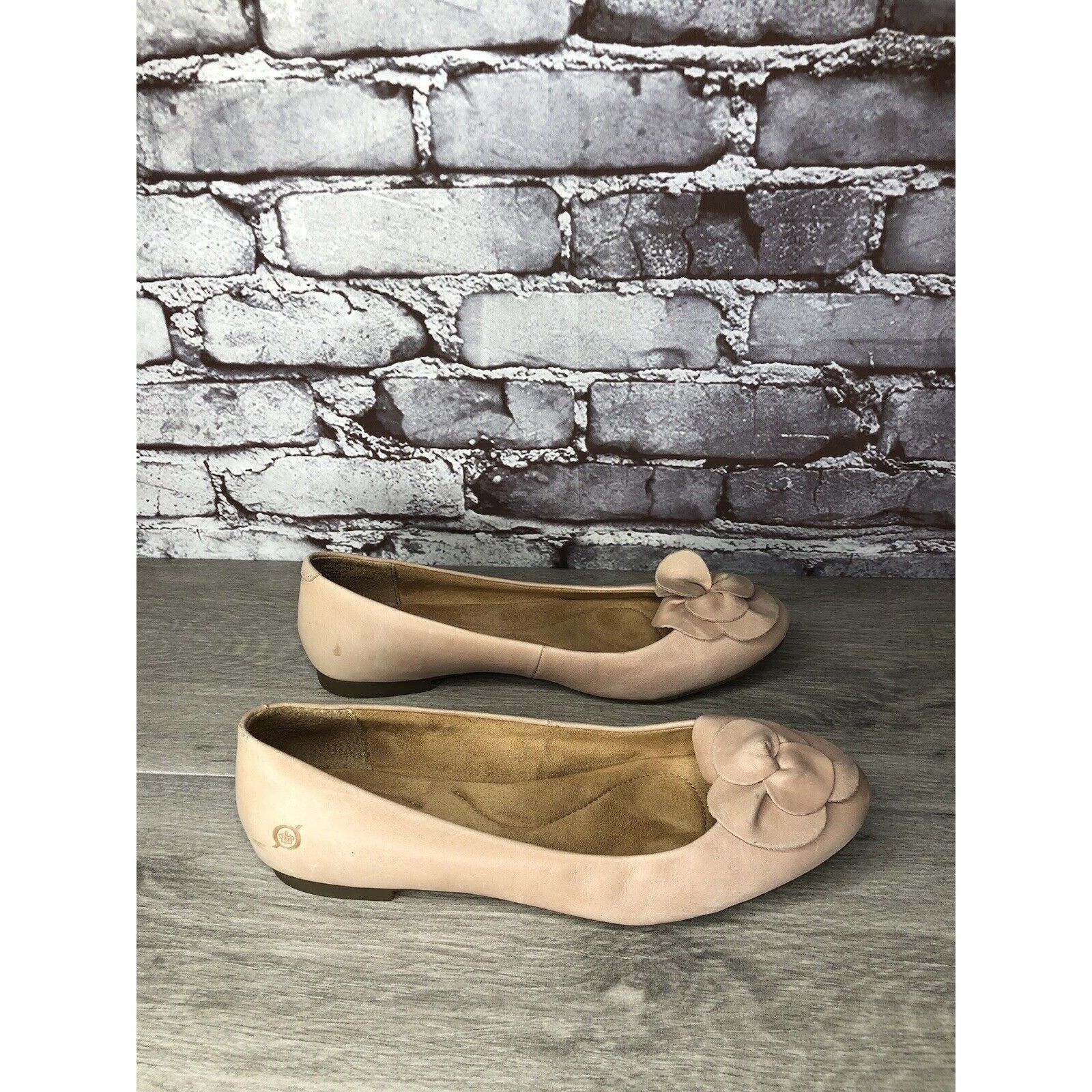 Born Born Annelie Pink Blush Leather Flower Bow Ballet Flats Wome Size US 10 / IT 40 - 19 Thumbnail