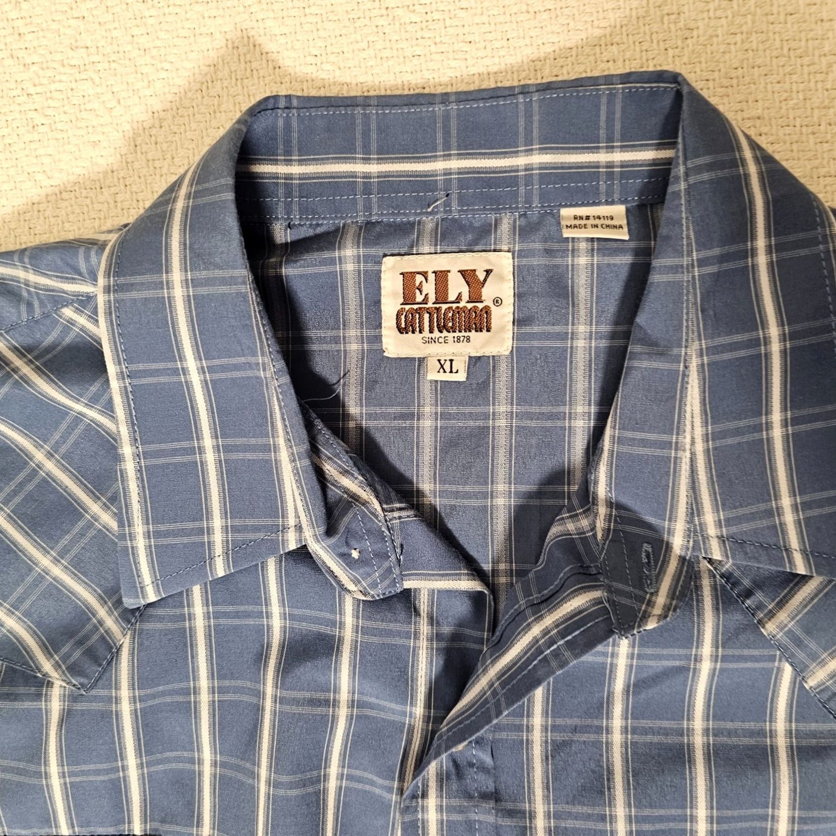 Vintage VINTAGE Ely Cattleman Shirt Men's XL Blue Plaid Western Pockets Pearl Snap Button Down Size US XL / EU 56 / 4 - 2 Thumbnail