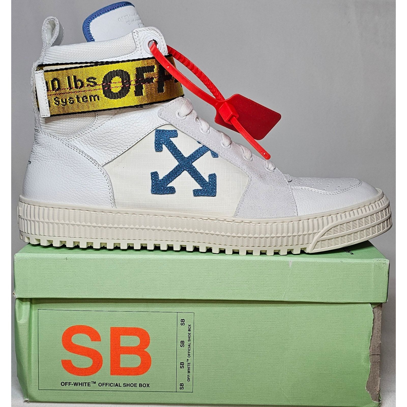 Off-White Off-White White Canvas and Leather Industrial High Top Size US 11 / EU 44 - 1 Thumbnail