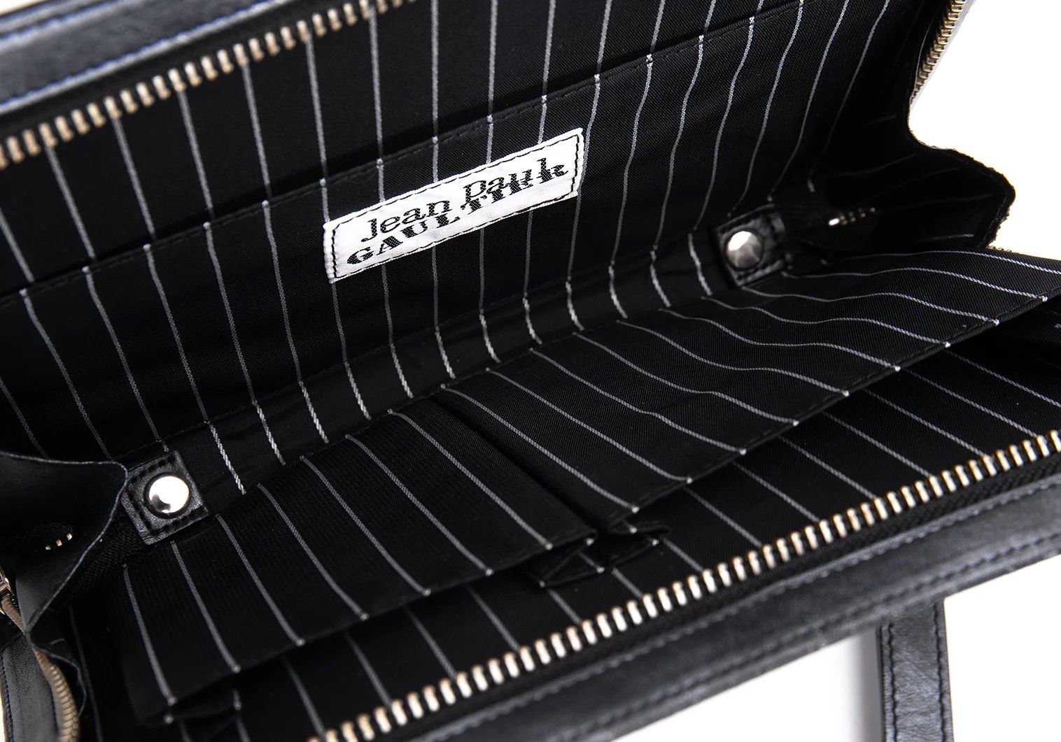 Jean Paul Gaultier Scratch Logo Embossed Clutch Bag in Black Size ONE SIZE - 12 Thumbnail