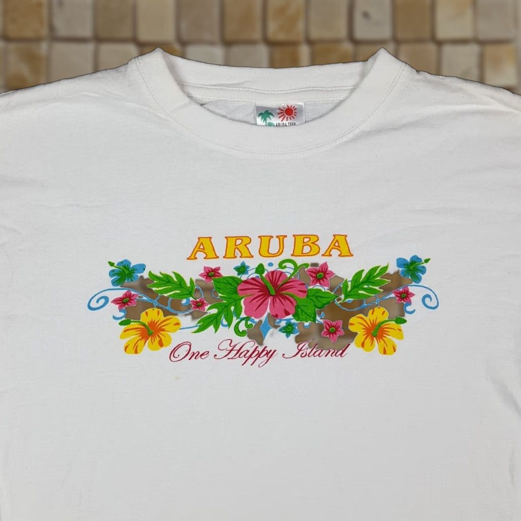 Etro VINTAGE Aruba Tees Men's T-Shirt XL White Retro 90s Beach Floral Island Tropical Outdoor Size US XL / EU 56 / 4 - 1 Thumbnail