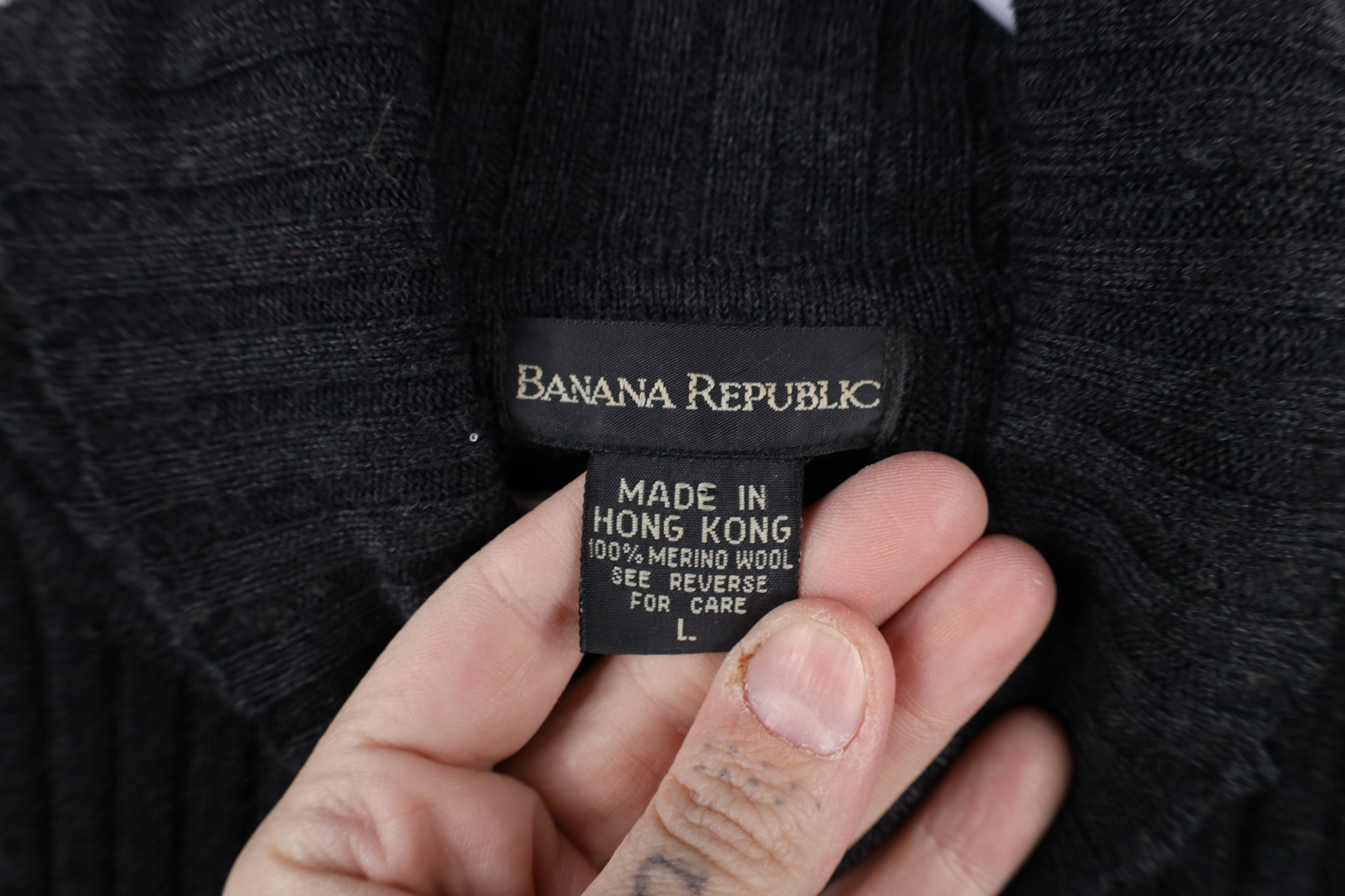 Banana Republic × Vintage Vintage 90s Banana Republic Ribbed Knit Turtleneck Sweater Size L / US 10 / IT 46 - 6 Thumbnail