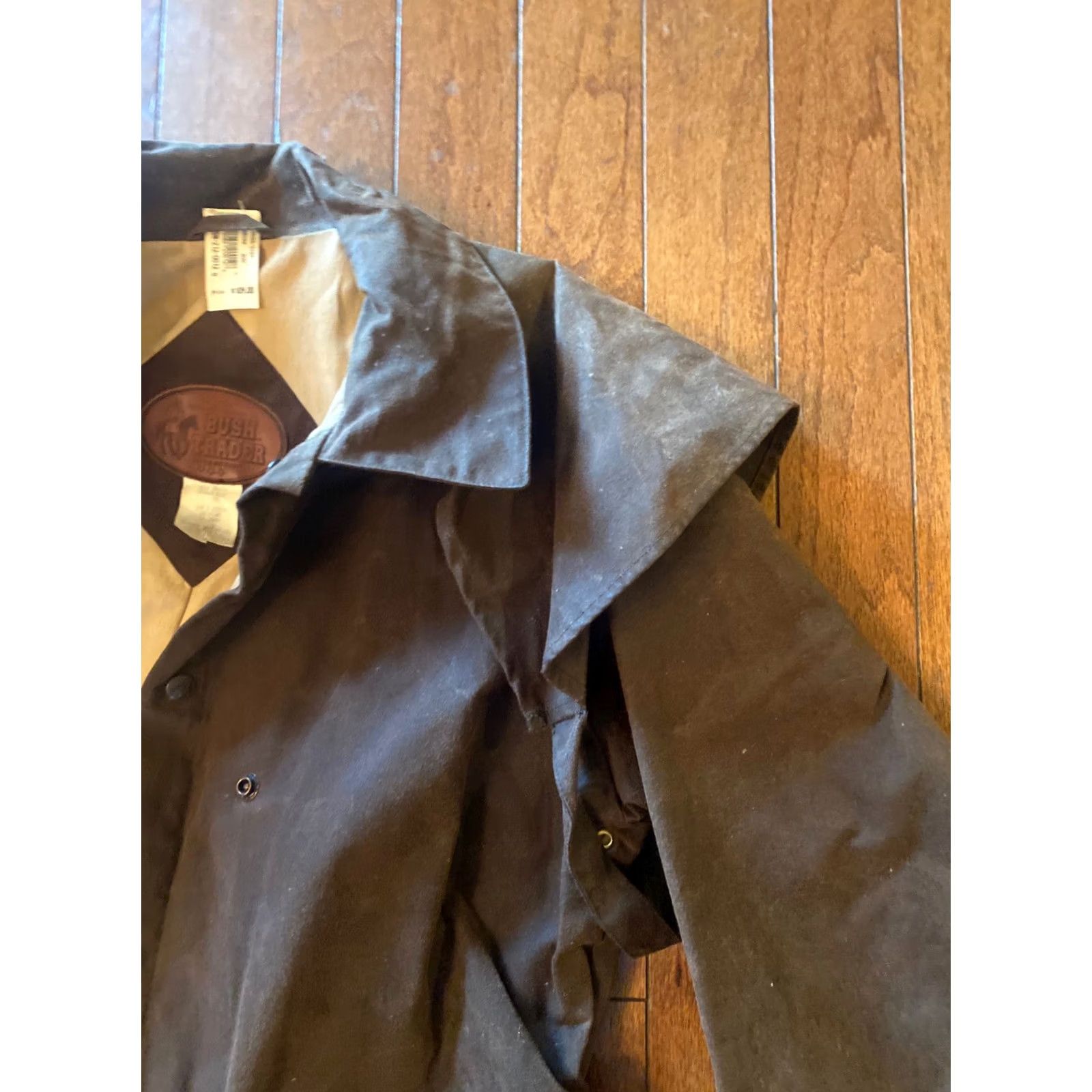 Vintage Outback Trading Company Bush Trader Waxed Oilskin Duster Jacket Coat Size M Brown Men M Waxed Jacket Size US M / EU 48-50 / 2 - 7 Thumbnail