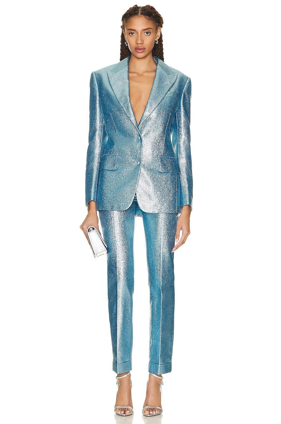Tom Ford o1w1db10225 GI2945 Jacket in Aqua Size S / US 4 / IT 40 - 4 Thumbnail