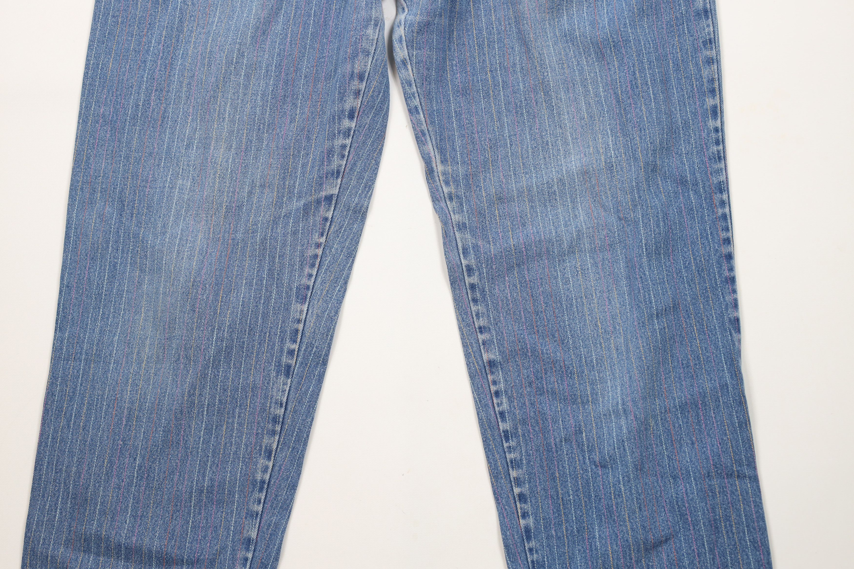 Vintage Vintage 90s Streetwear Rainbow Striped Tapered Jeans USA Size 38" / US 16 / IT 52 - 3 Thumbnail