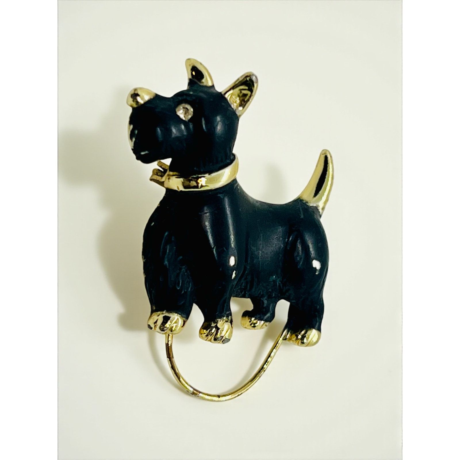 Other Vintage Scottie Dog Brooch Black Enamel-Gold Tone-MCM Size ONE SIZE - 3 Thumbnail