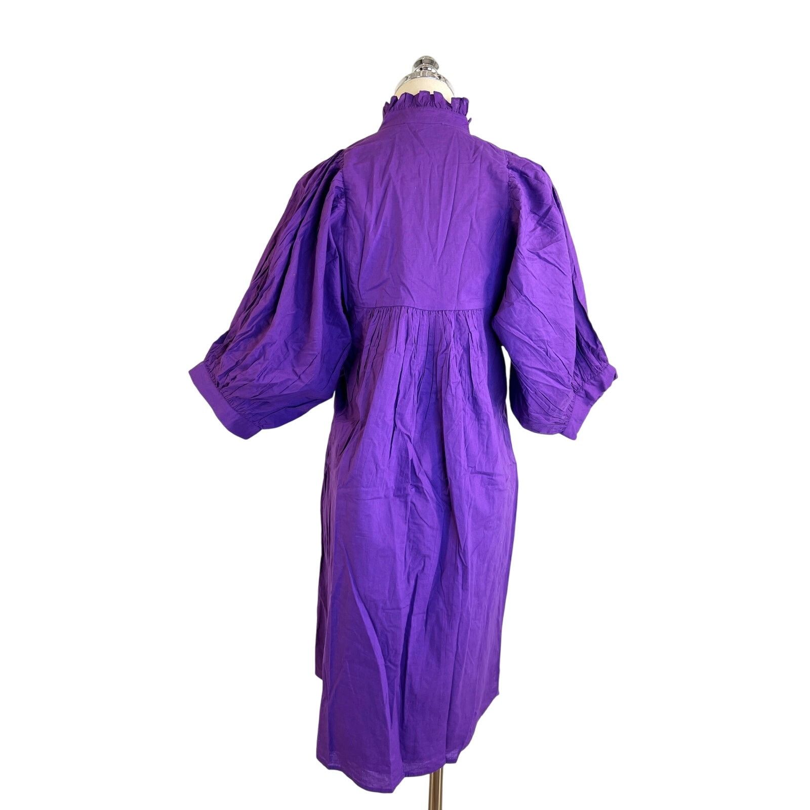 Other Never A Wallflower High Neck Dress Purple Cotton Poplin Mini Size XS / US 0-2 / IT 36-38 - 8 Thumbnail
