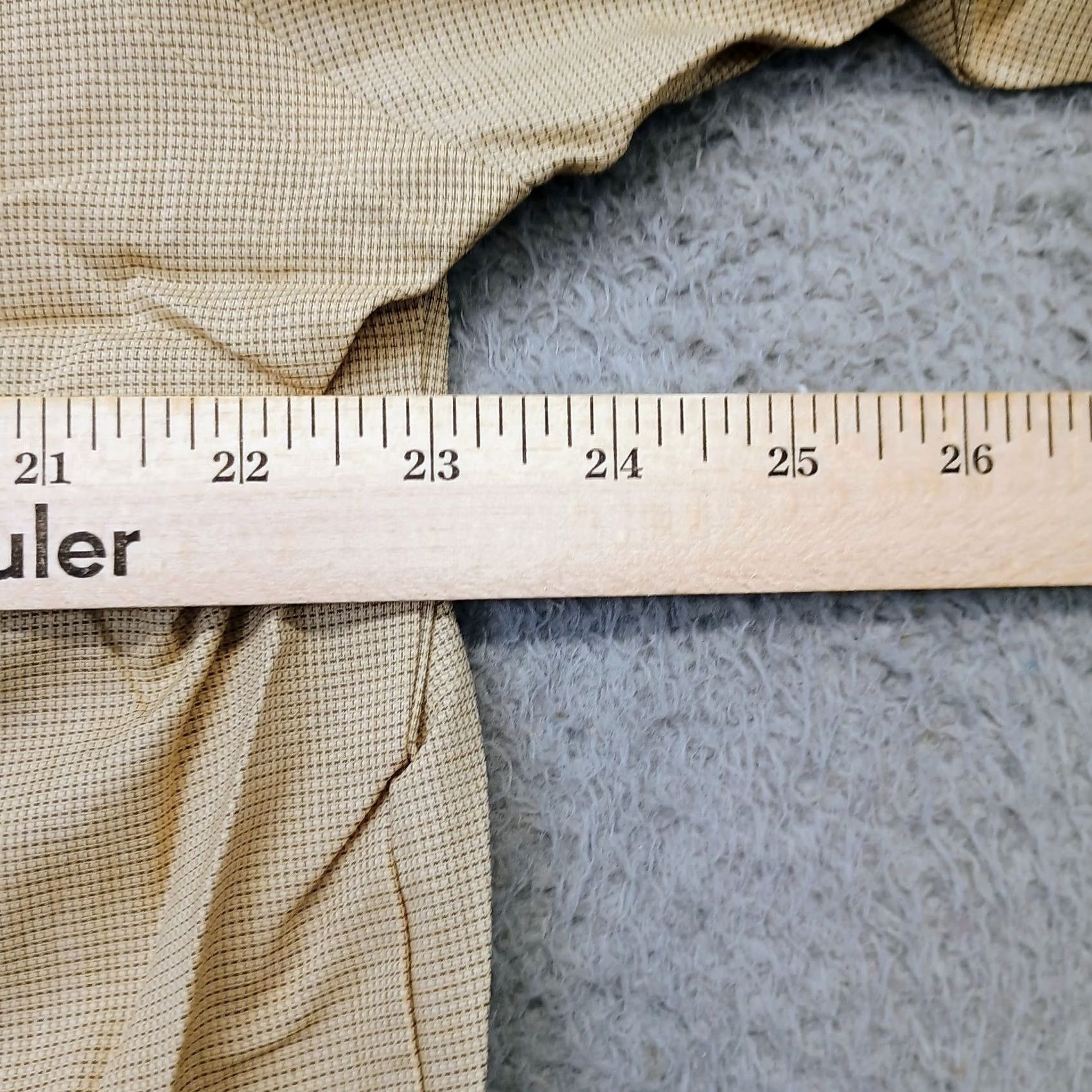 Van Heusen Van Heusen Dress Shirt Mens 16.5 Tan Long Sleeve Button-Down Size 46R - 3 Thumbnail