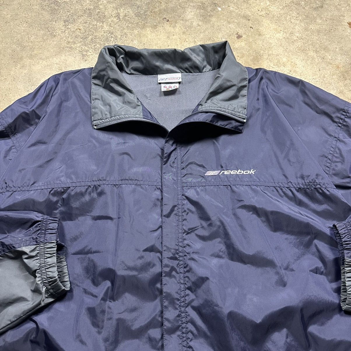Reebok Vintage Y2K Baggy Navy Blue Reebok Windbreaker Size XXL Size US XXL / EU 58 / 5 - 2 Thumbnail