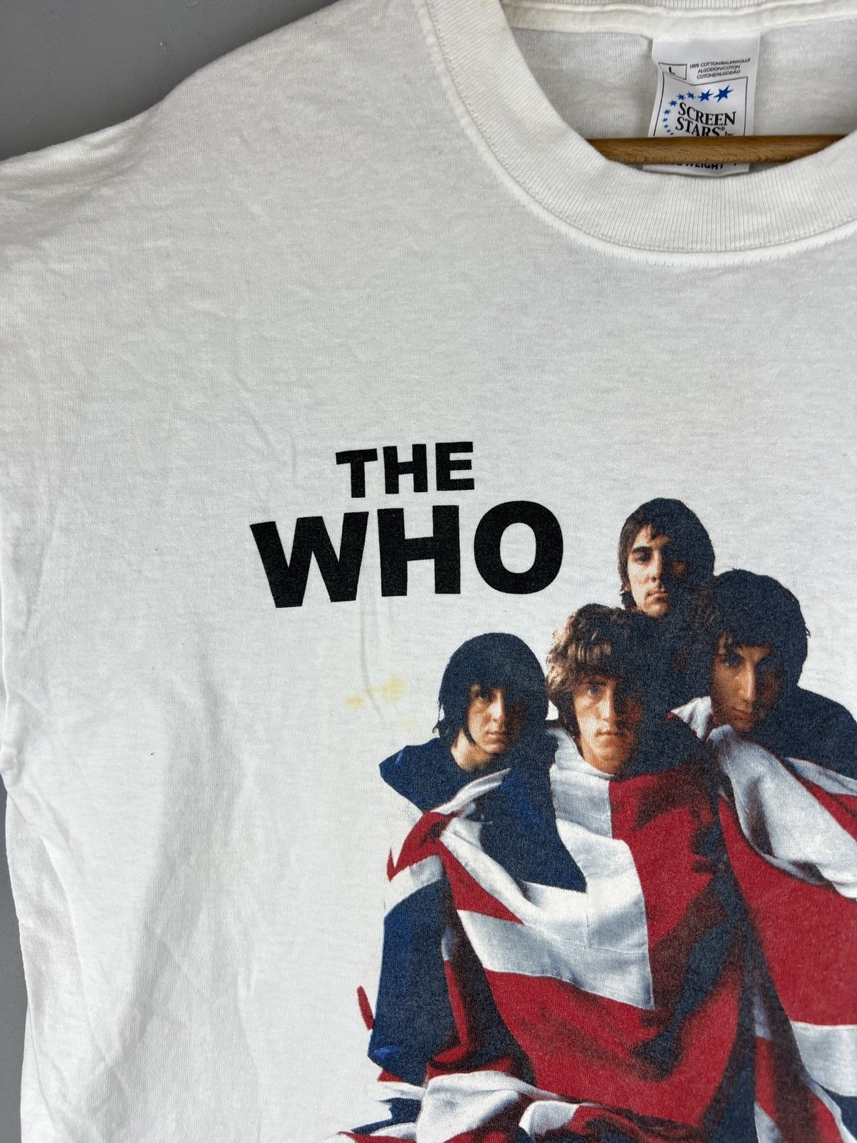 Band Tees VINTAGE 90s THE WHO ENGLAND FLAG T SHIRT Size US L / EU 52-54 / 3 - 5 Thumbnail
