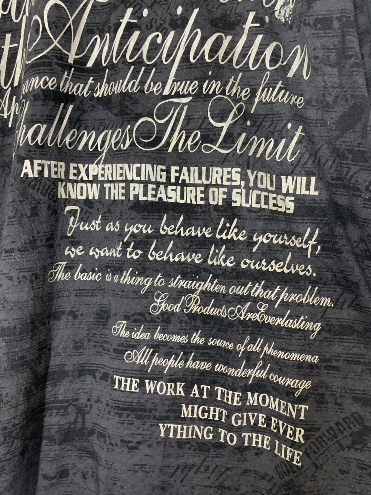 Japanese Brand Time Step Gothic Poem Text Apocalypse Longsleeve Size US L / EU 52-54 / 3 - 4 Thumbnail