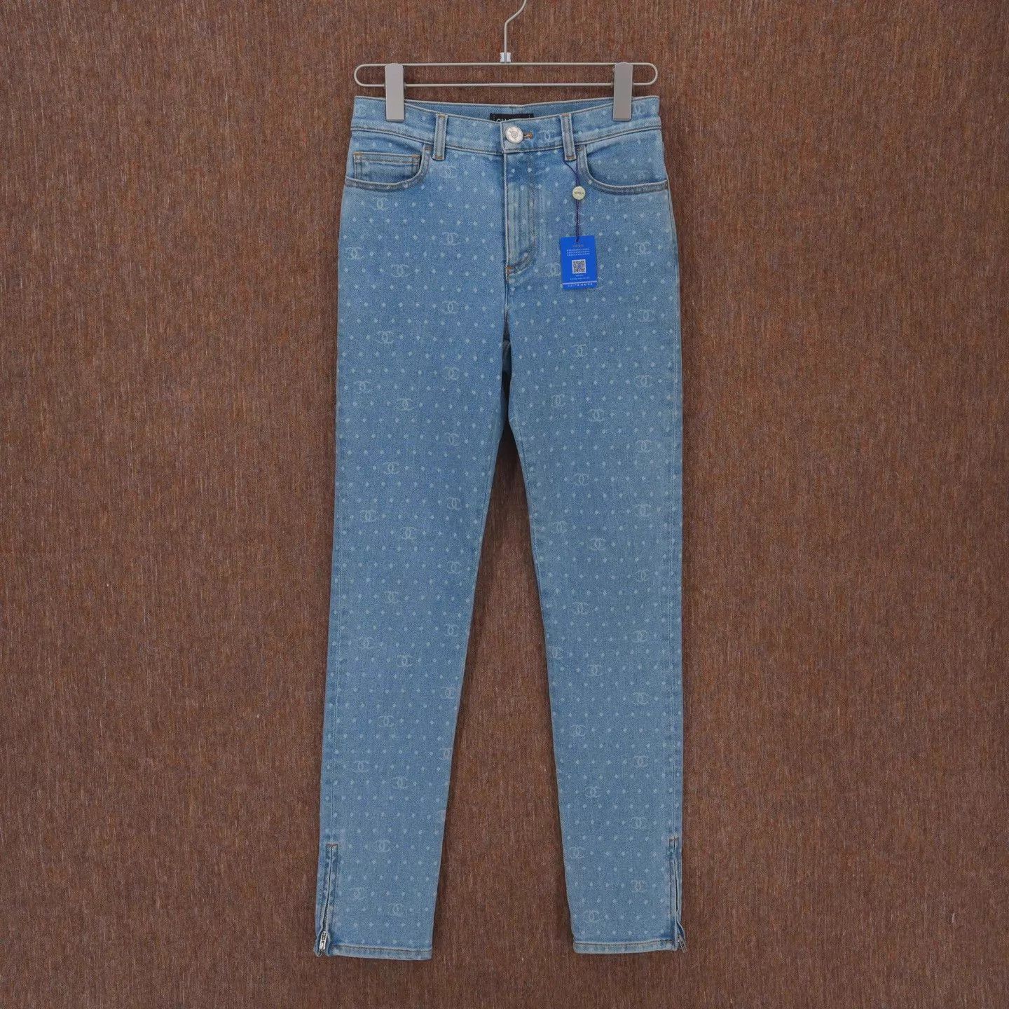 Chanel Chanel 23P Blue Polka Dot Logo Jeans 36 Size 26" / US 2 / IT 38 - 1 Thumbnail