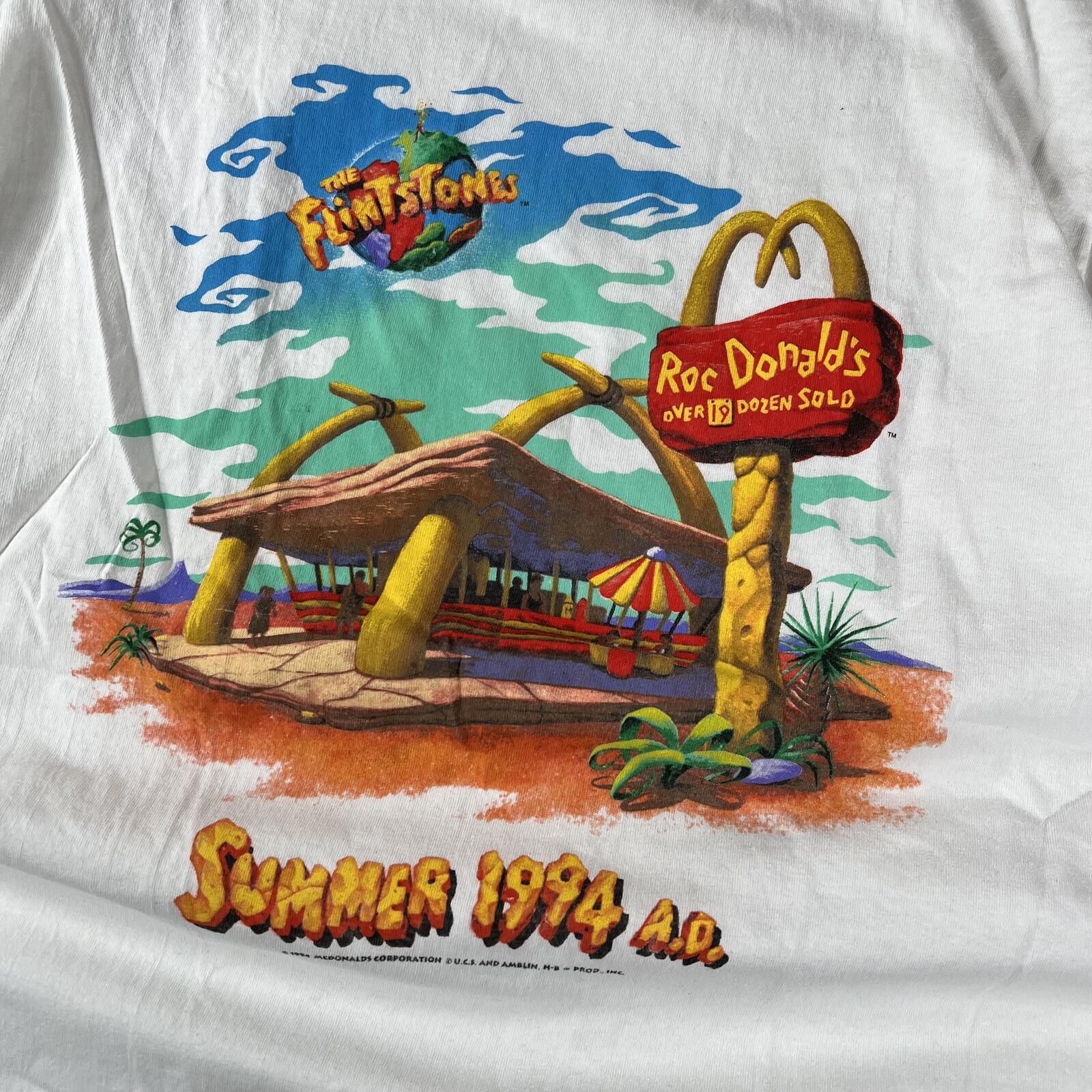 Other Vintage 1994 The Flintstones Mc Donalds Tee Size US XL / EU 56 / 4 - 7 Thumbnail