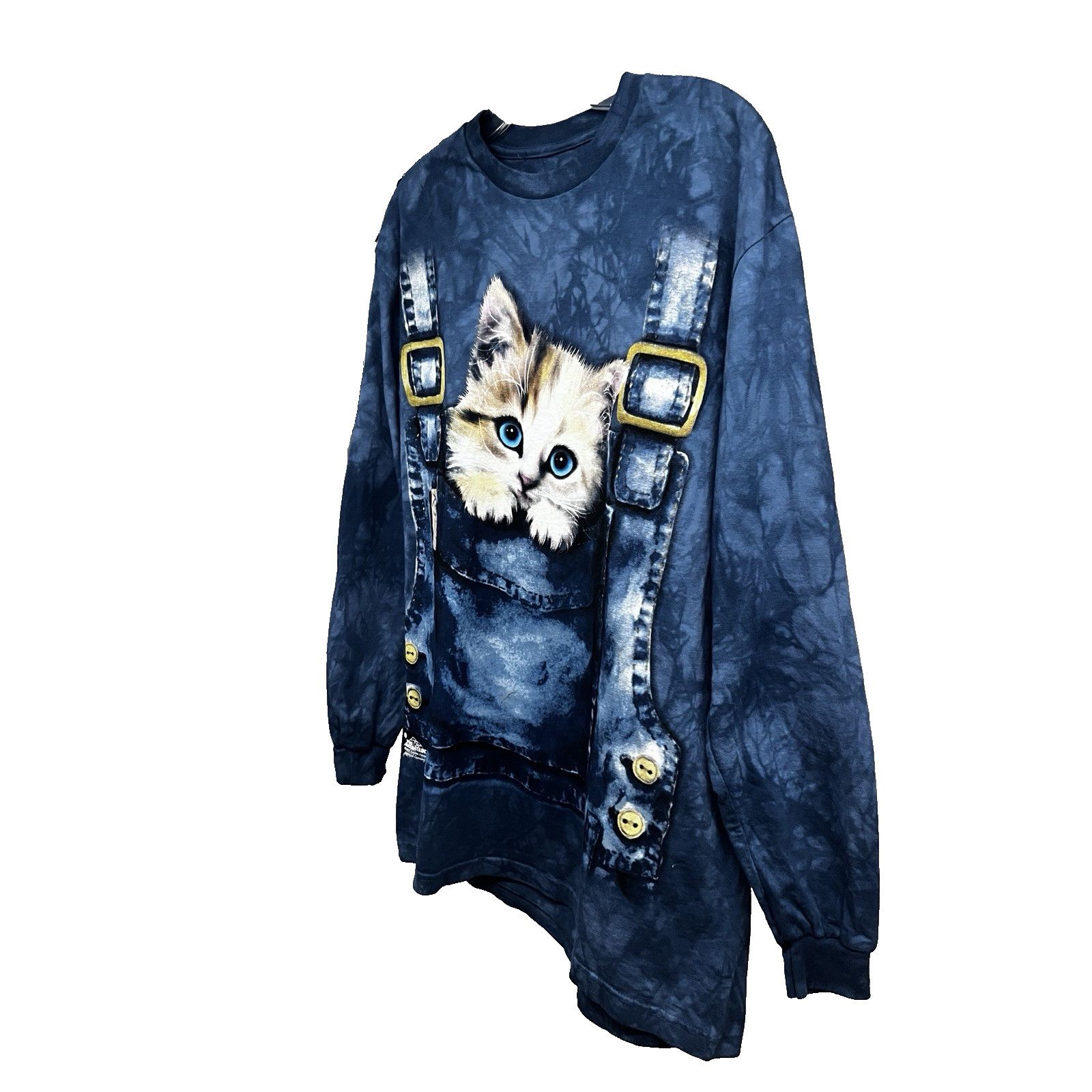 The Mountain The Mountain Blue Tie Dye Pocket Kitten Graphic T-Shirt M Size US M / EU 48-50 / 2 - 3 Thumbnail