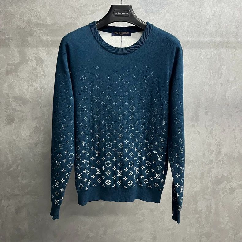 Louis Vuitton Louis Vuitton Blue Letter Jacquard Gradient Crew Neck Long Size US M / EU 48-50 / 2 - 1 Thumbnail