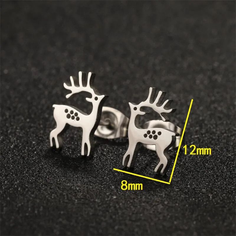Jewelry Christmas Deer Earrings Charm Earring Gift Size ONE SIZE - 3 Thumbnail