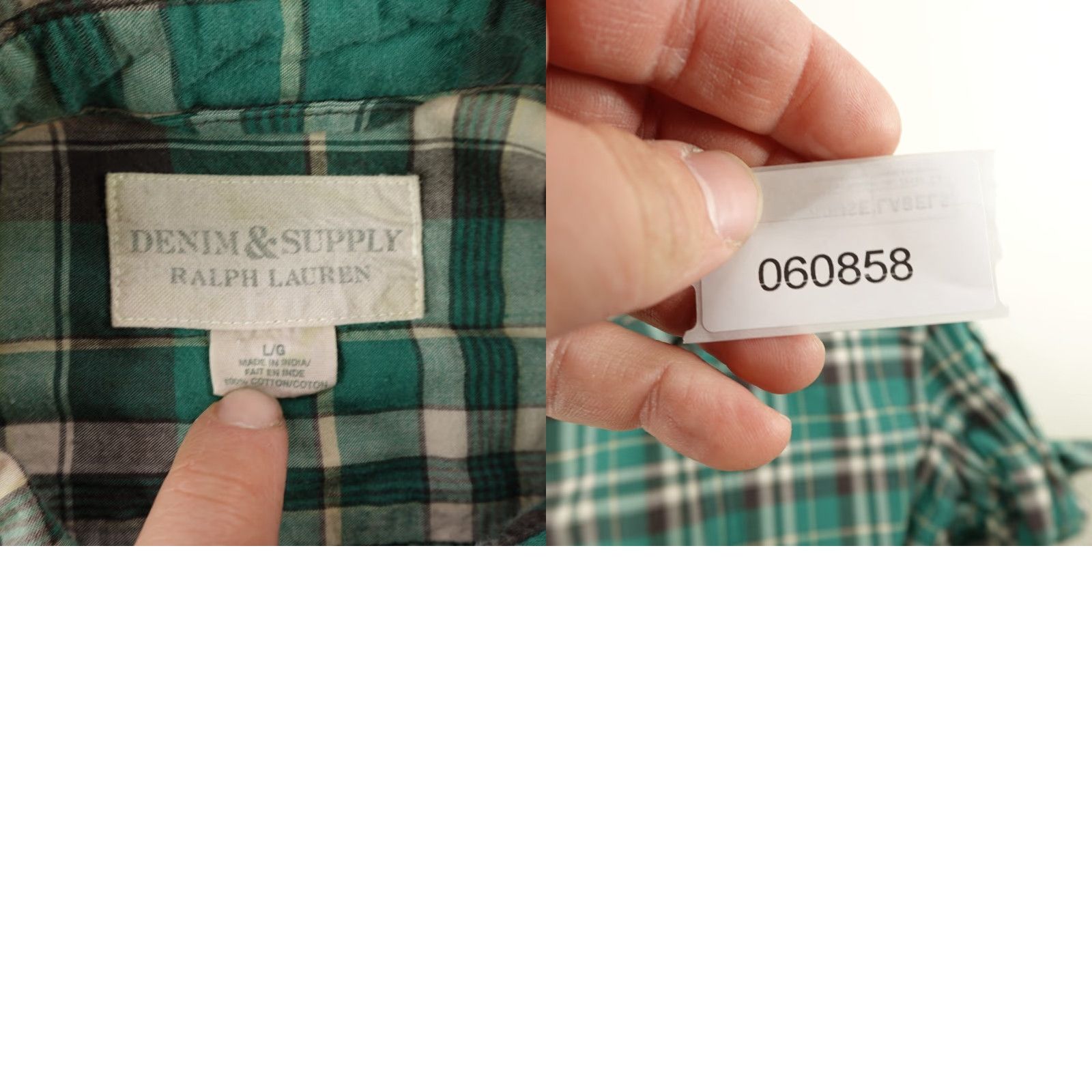 Ralph Lauren VINTAGE Ralph Lauren Shirt Mens Large Green Plaid Button-Up Long Sleeve Casual Outdoor Size US L / EU 52-54 / 3 - 8 Thumbnail