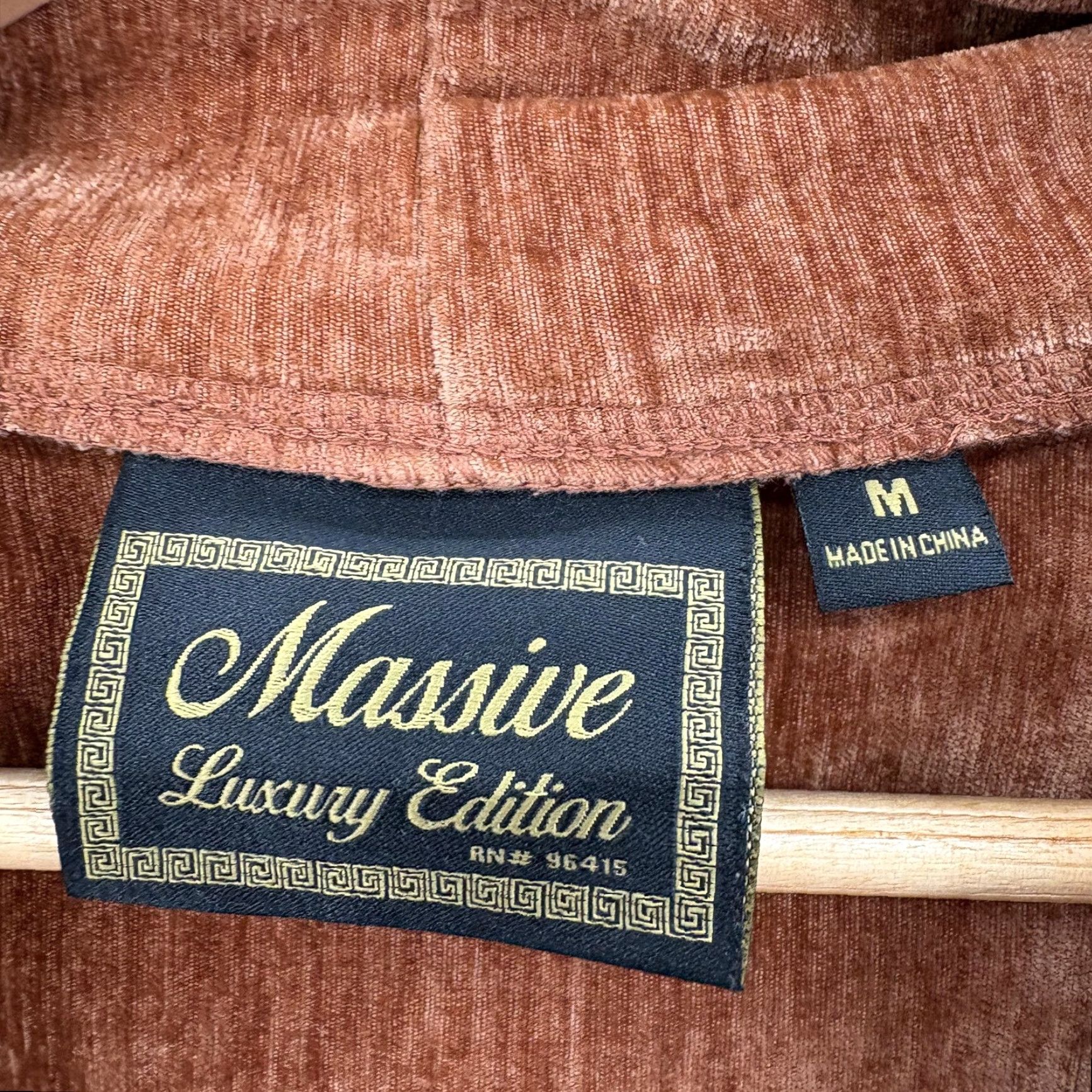 Velvet Super Massive Luxury Hoodie Mens Medium Brown Velvet Pullover Relaxed Stretch Size US M / EU 48-50 / 2 - 3 Thumbnail