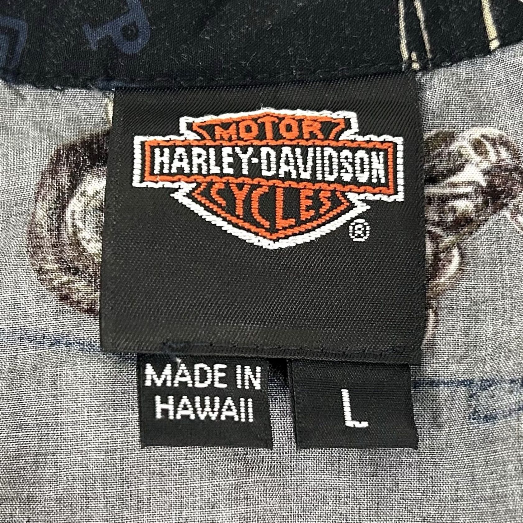Harley Davidson Harley-Davidson x Tori Richard Large Sleeveless Top Hawaiian Tiki Hut Motorcycle Shirt Women Casual Black 90s 00s? Size L / US 10 / IT 46 - 2 Thumbnail