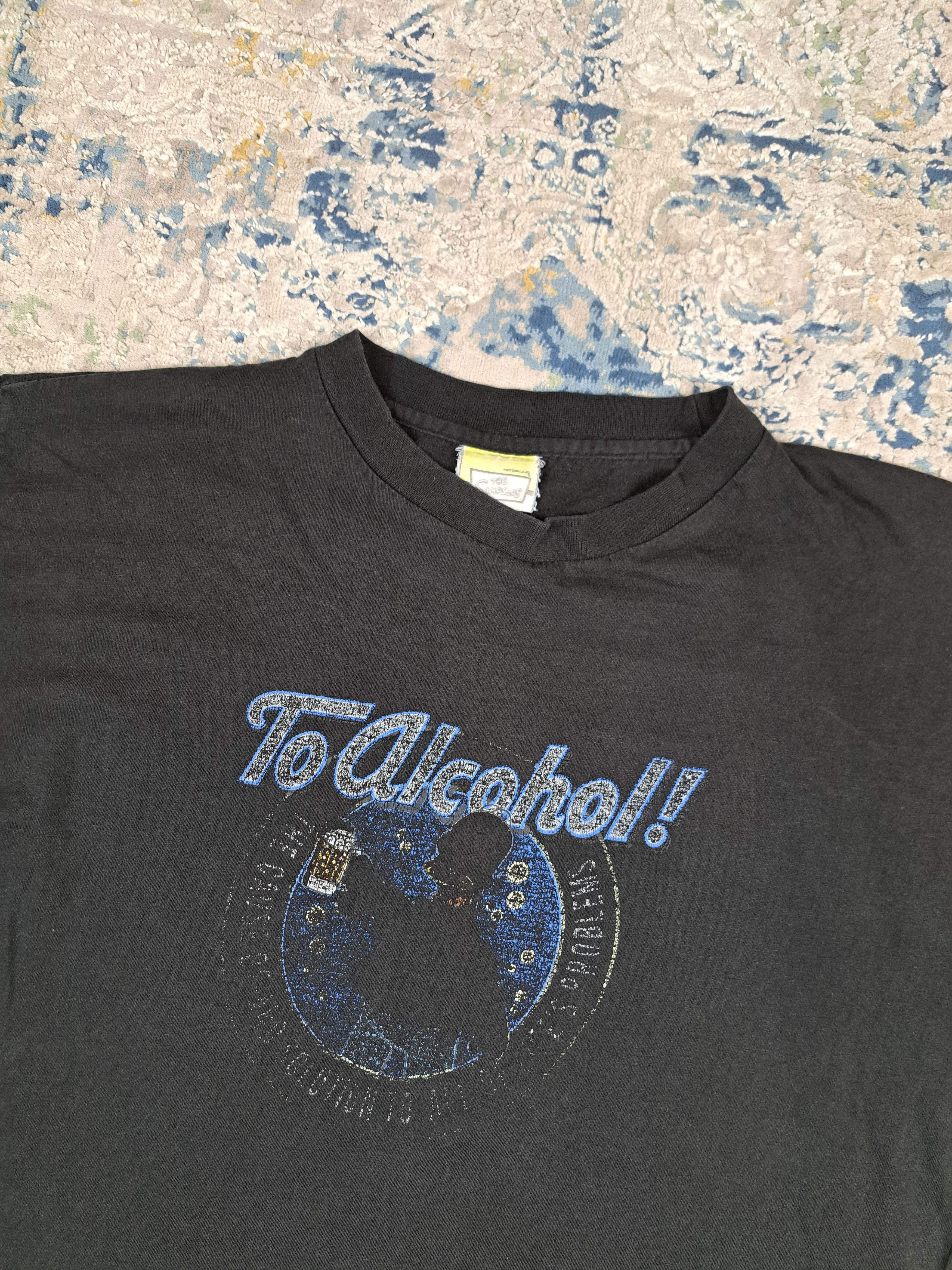 Cartoon Network Vintage 00s The Simpsons To Alcohol! Worn Out Tee Distressed Size US XL / EU 56 / 4 - 2 Thumbnail