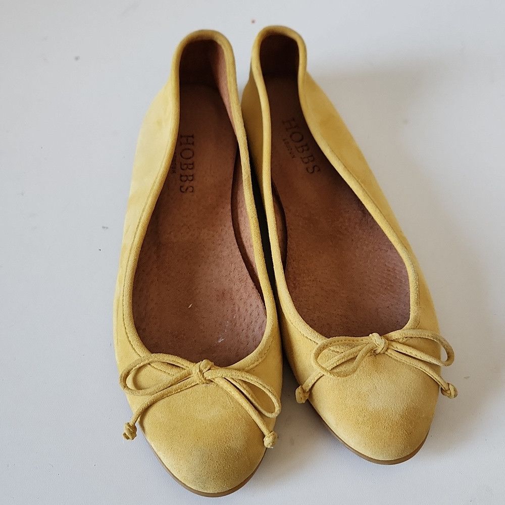 Hobbs London HOBBS | Yellow Suede Bea Ballerina Flats Size 36 Size US 6 / IT 36 - 2 Thumbnail
