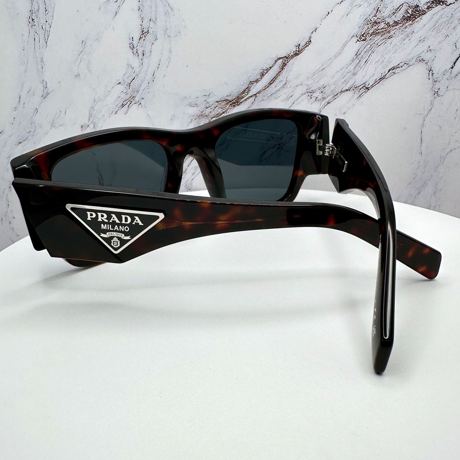 Prada New PRADA Sunglasses Brown Root Tortoise Square Plaque Logo Size ONE SIZE - 7 Thumbnail