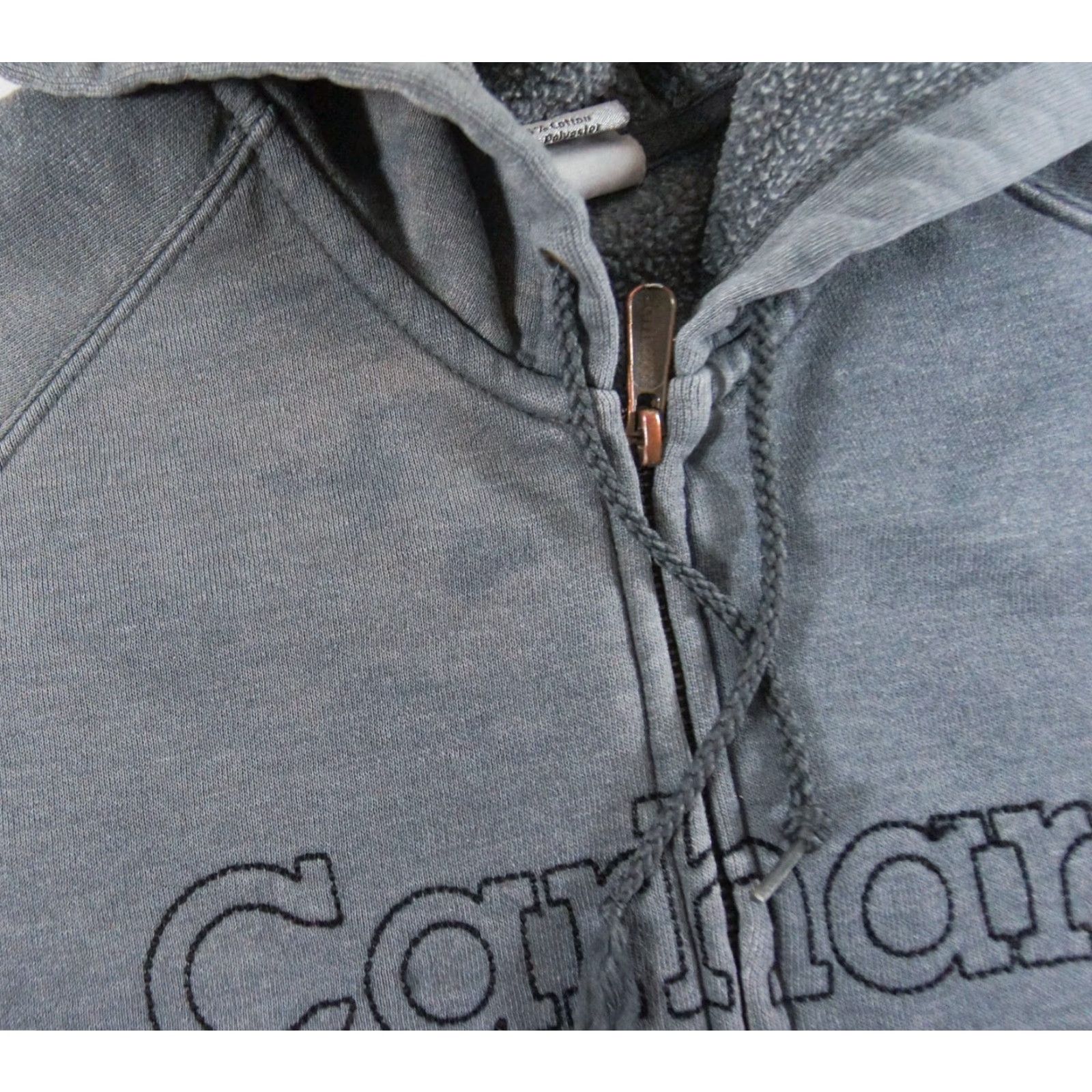 Carhartt Carhartt Sweatshirt Womens Large Gray Hoodie Full Zip Sweater Ladies Faded Flaws Size L / US 10 / IT 46 - 5 Thumbnail