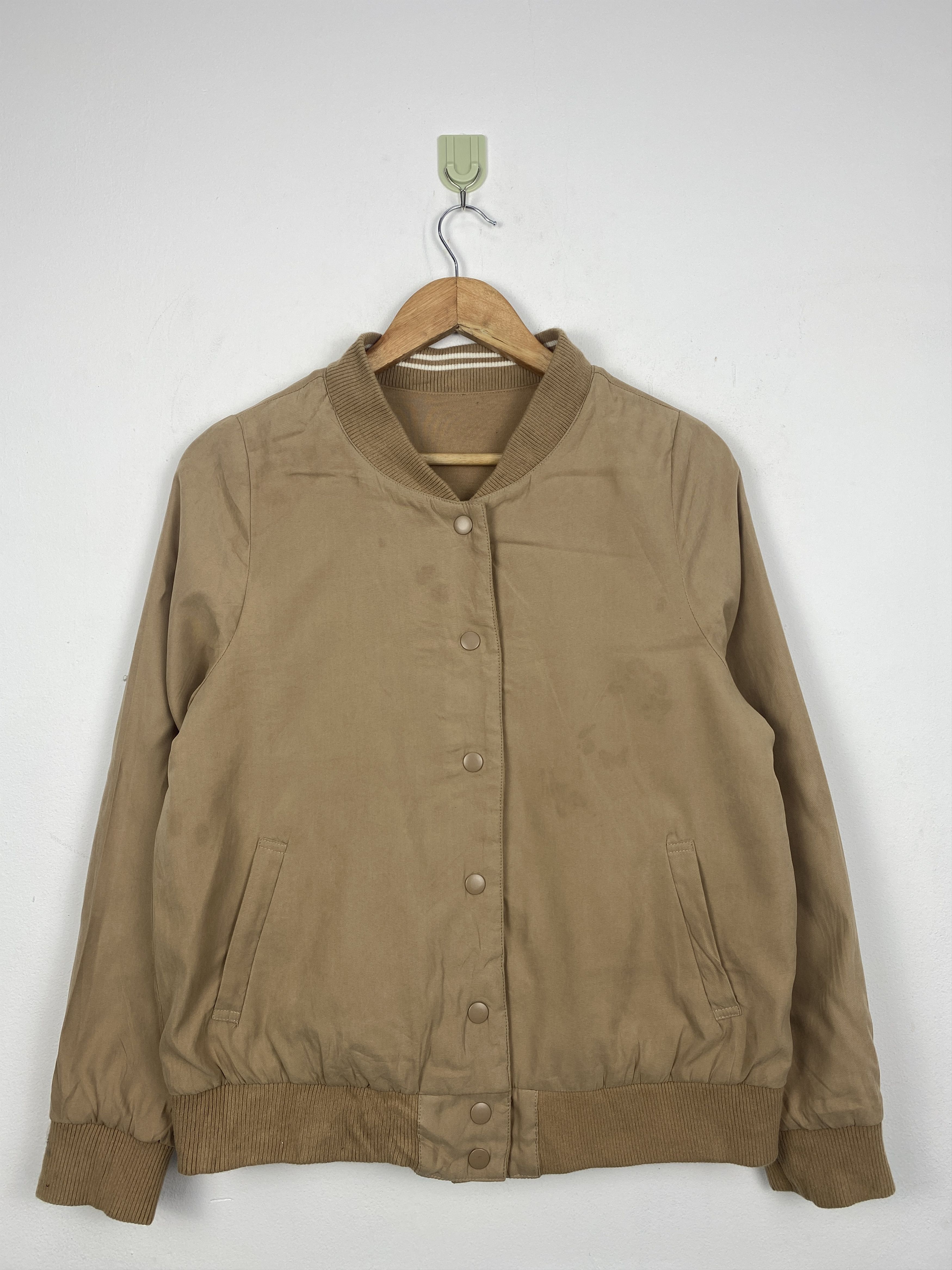 Olive Vintage Olive Reversible Button Up Bomber Varsity Jacket Size US M / EU 48-50 / 2 - 6 Thumbnail