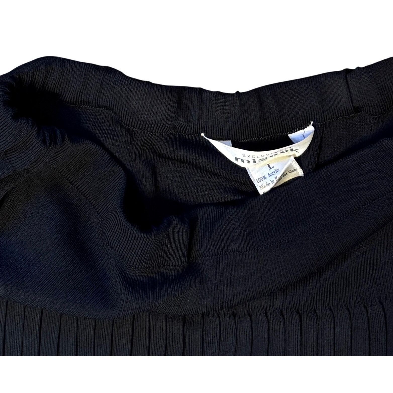 Other Exclusively Misook L Ribbed Pleated Knit Maxi Skirt Black Dr Size 34" / US 12 / IT 48 - 5 Thumbnail