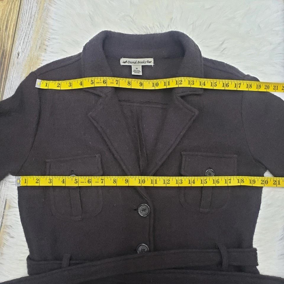 Vintage David Brooks 100% Wool Jacket Belted Button up Pockets M Size M / US 6-8 / IT 42-44 - 8 Thumbnail