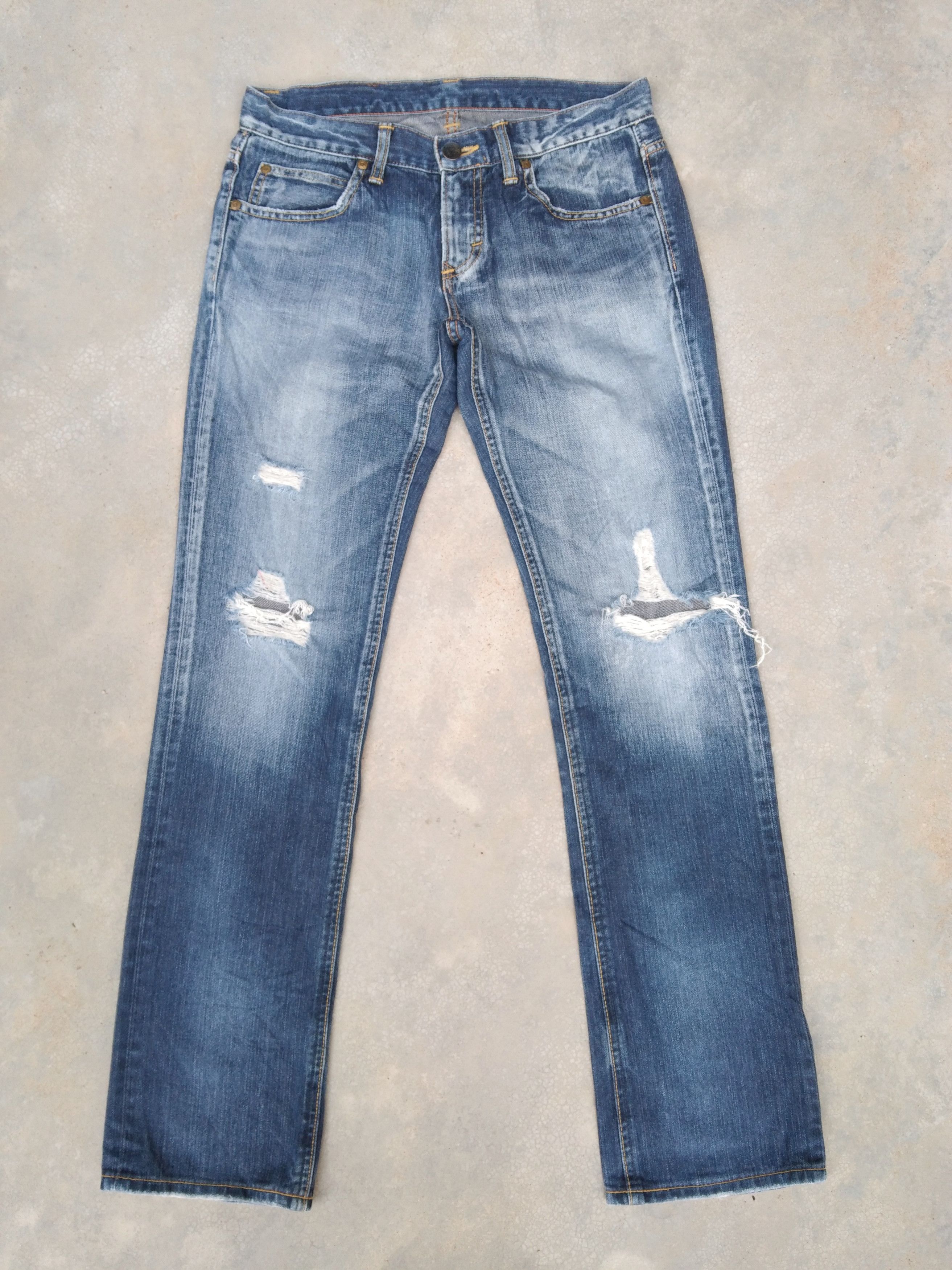 image of Lady Lee Riders Distressed Jeans 29X32 in Blue, Men's