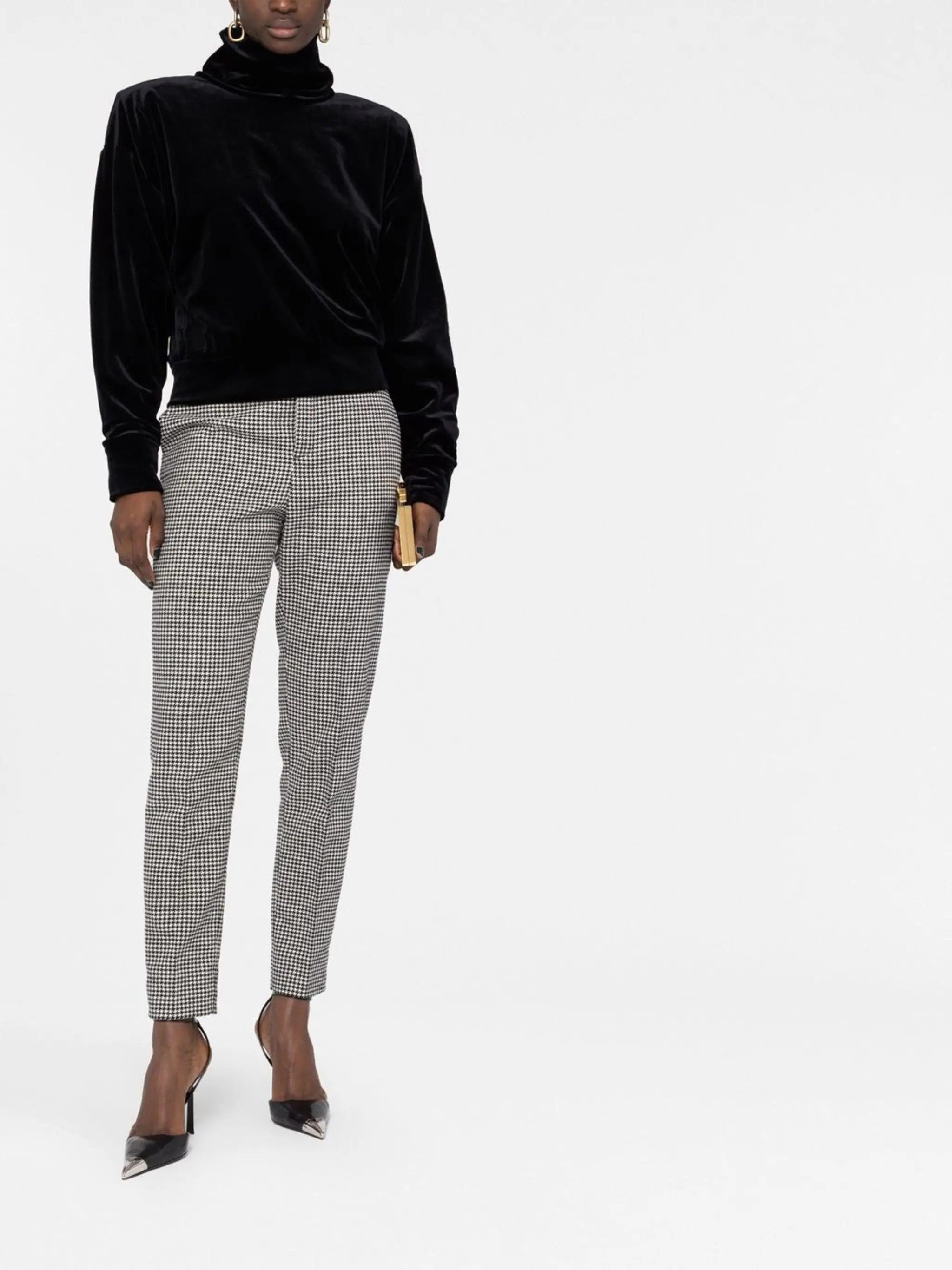 Saint Laurent Paris o1s1wg111024 Sweater Oversize Boxy Col Montan in Black Size S / US 4 / IT 40 - 6 Thumbnail