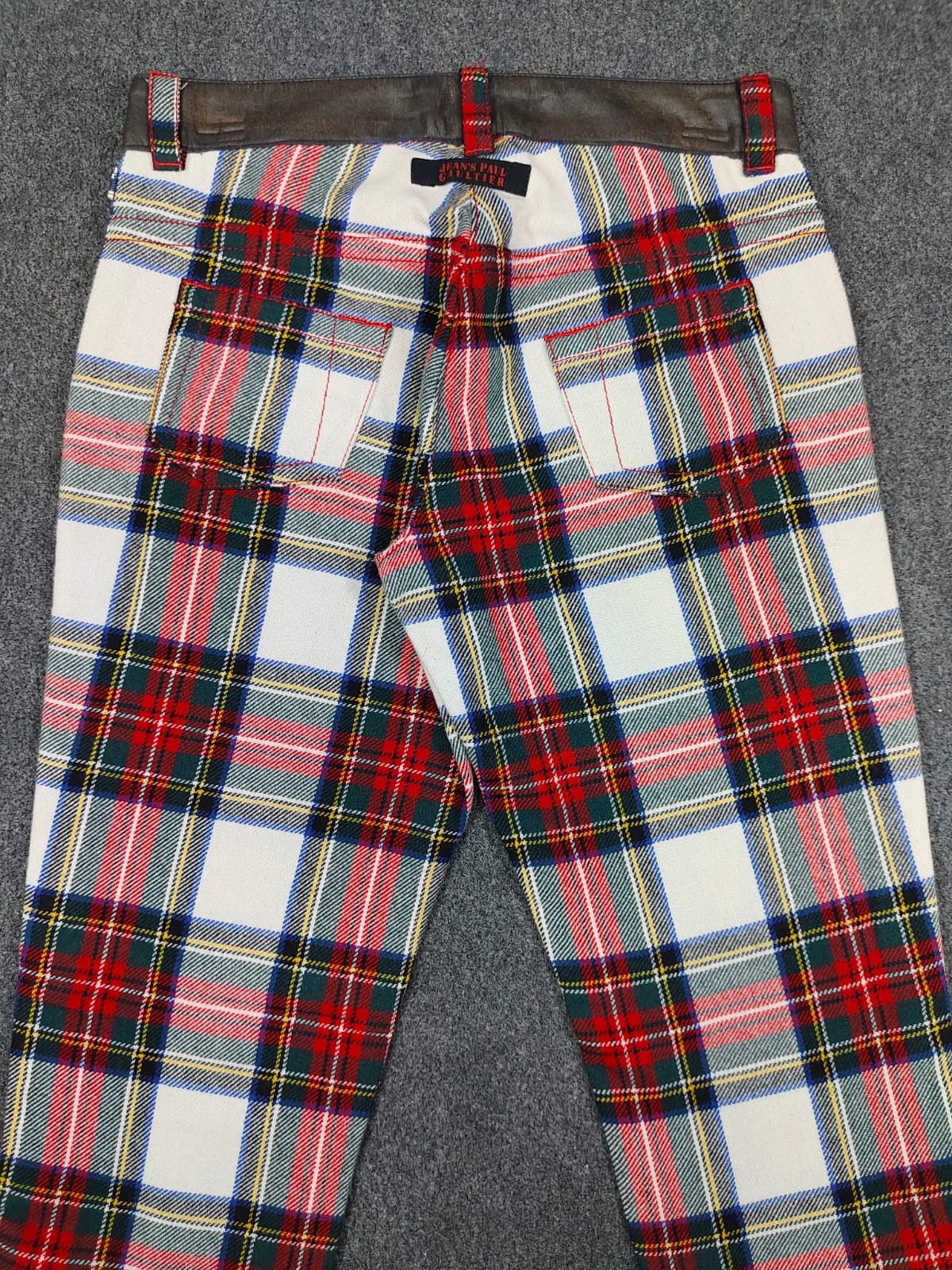 Jean Paul Gaultier Archive JPG Tartan Leopard Punk Bondage Pants Size 29" - 6 Thumbnail