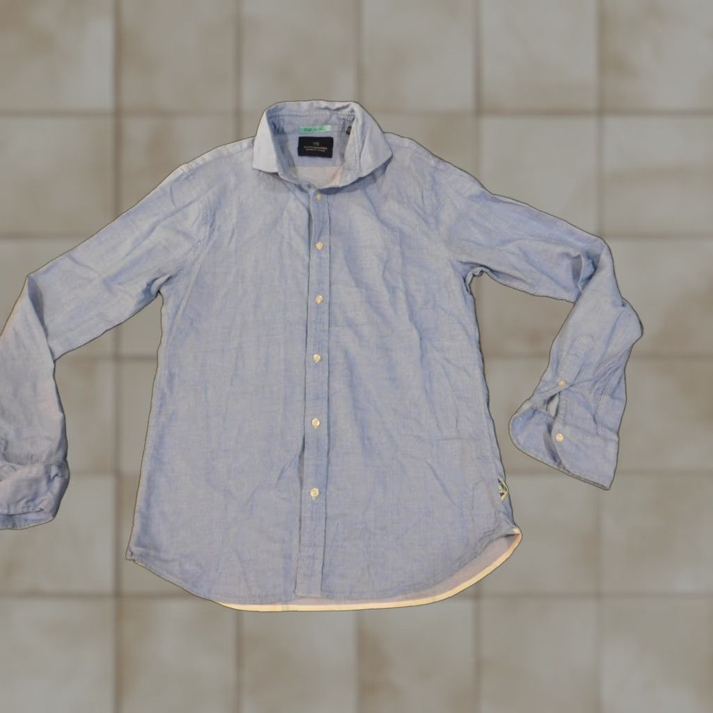 Scotch & Soda Scotch & Soda Shirt Mens Medium Blue Button Down Knit Cotton Regular Chest Breathable Casual Modern 90s? No Vintage No Size US M / EU 48-50 / 2 - 1 Thumbnail