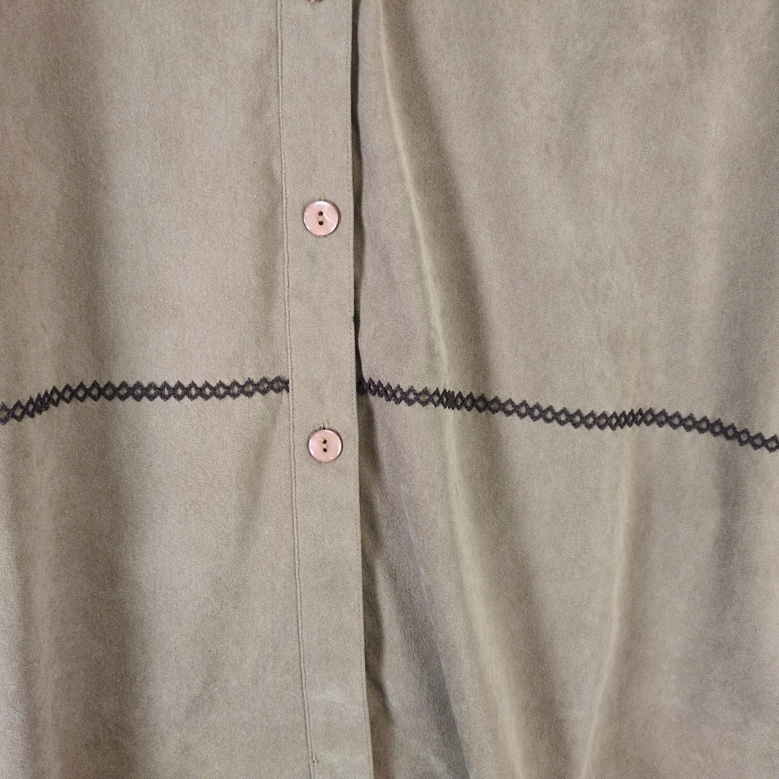 Other Kim Rogers Brown Microsuede Button Up Shirt Women's Plus 3X Size 3XL / US 20-22 - 10 Thumbnail